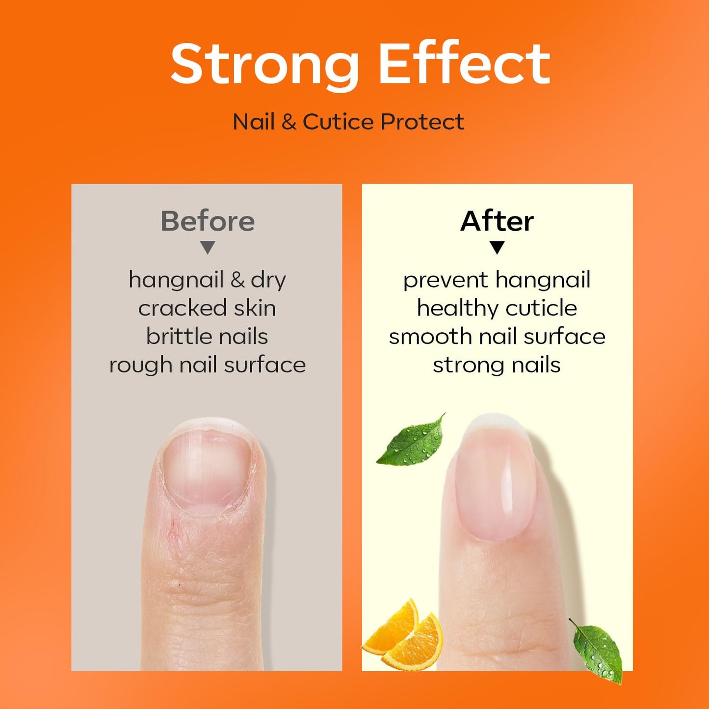 modelones Cuticle Oil for Nails Orange Nail Oil for Growth and Strength Nail Growth Oil Cuticle Care Quick Dry Nail Care Moisturize and Strengthen Damaged Nails 15ml 0.5Fl Oz