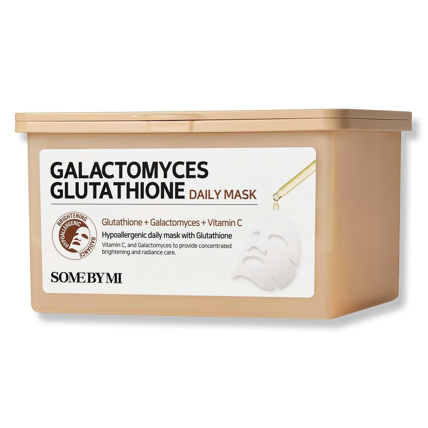 SOME BY MI Galactomyces Glutathione Daily Mask - 30 Sheets, 11.8Oz - Vitamin C Vegan Face Sheet