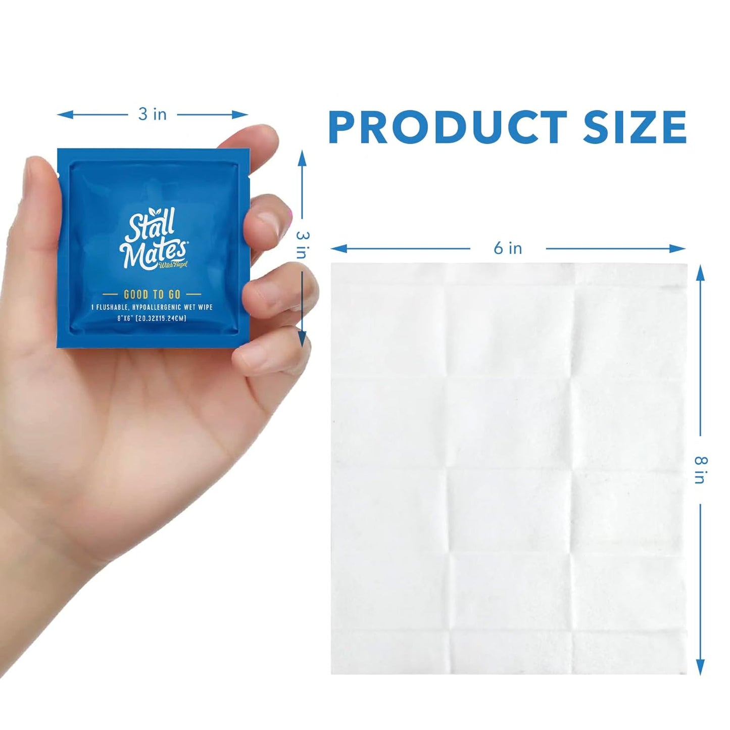 Stall Mates Wipes Witch Hazel: Flushable Wipes | Individually Wrapped | Travel Friendly | Soothing Witch Hazel | Unscented with Cucumber, Aloe and Chamomile | (30 on-the-go singles)