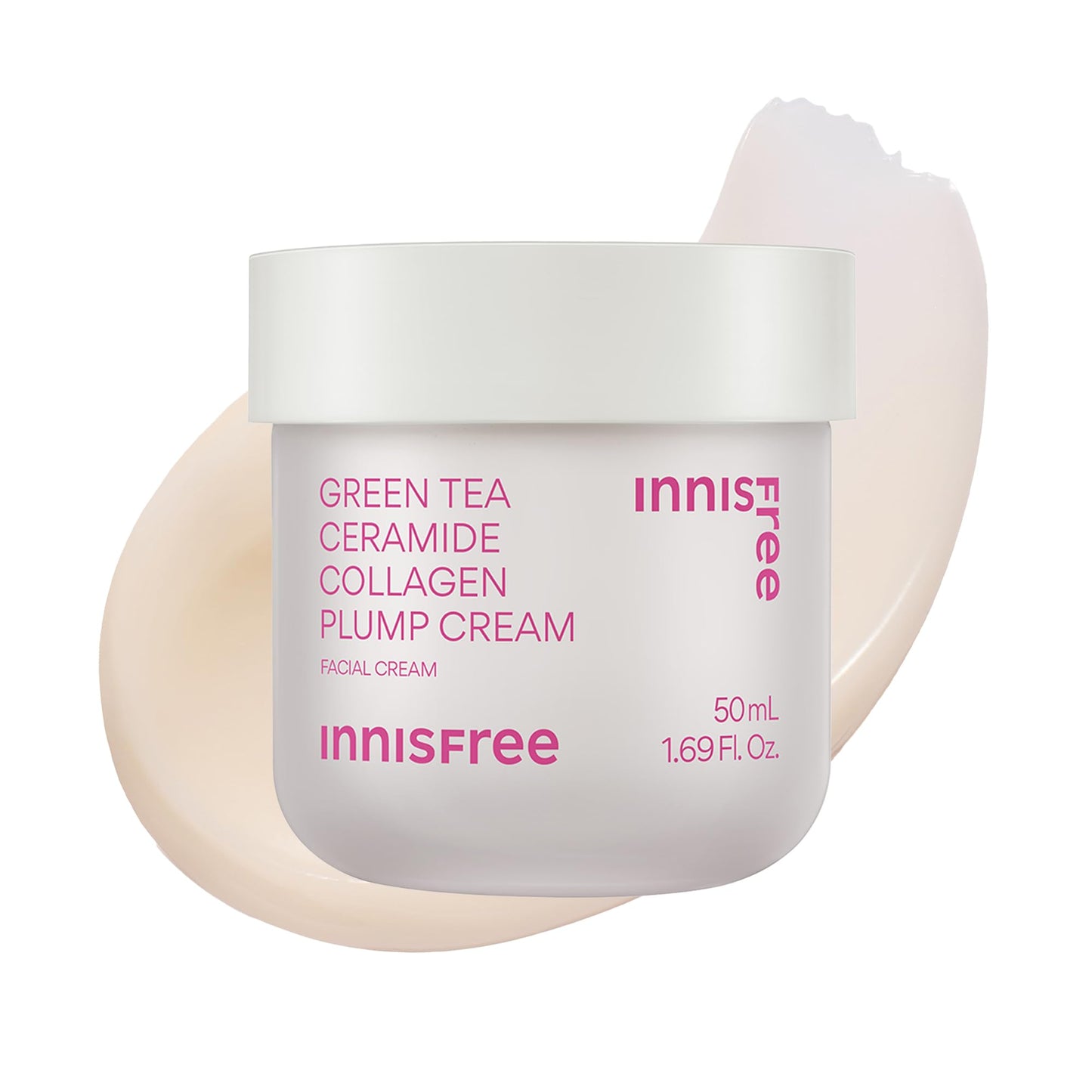 innisfree Green Tea Ceramide Plump Cream | Korean Anti-Aging Face Moisturizer with Niacinamide for