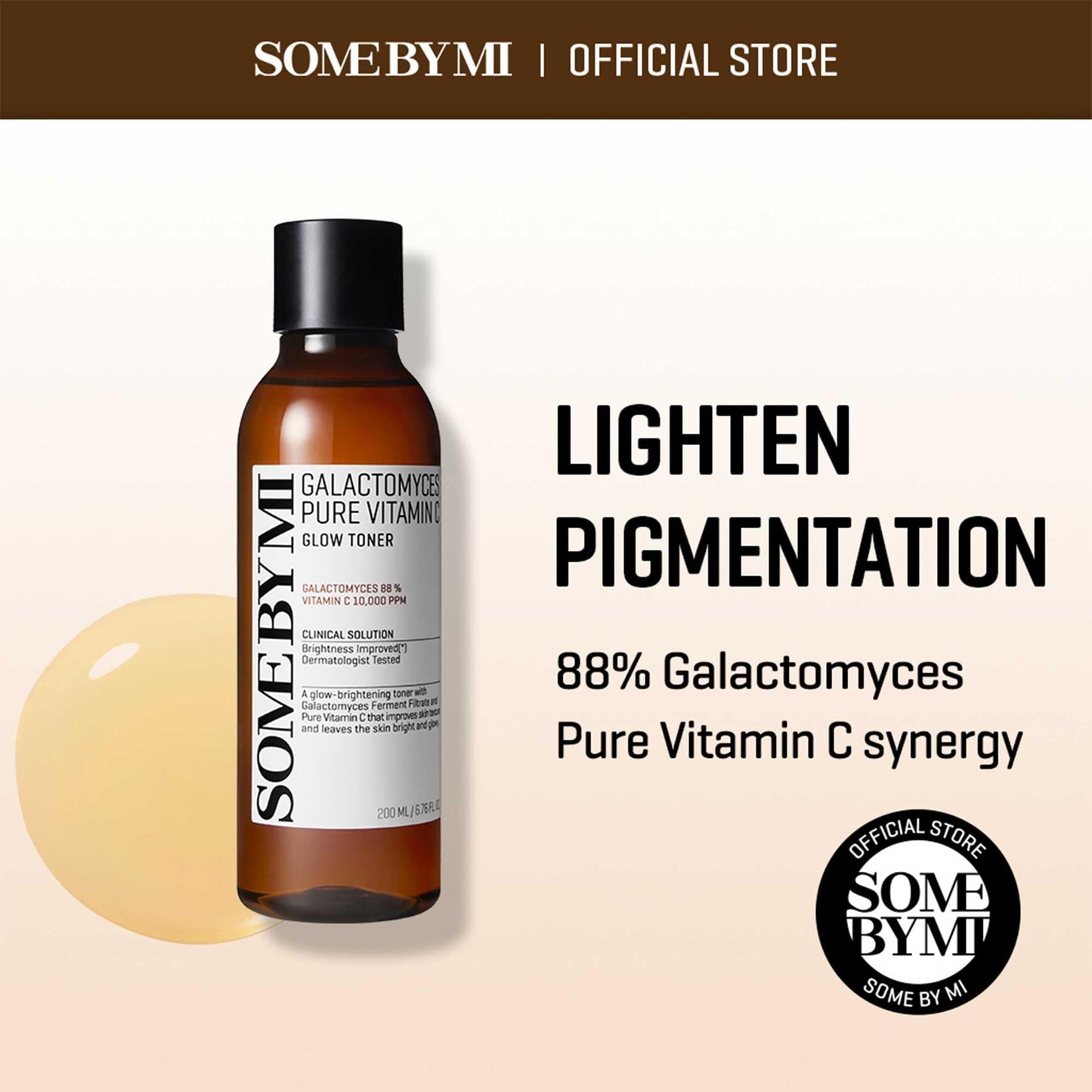 SOME BY MI Galactomyces Pure Vitamin C Glow Toner - 6.76Oz, 200ml - Korean Daily Vitamin C Face