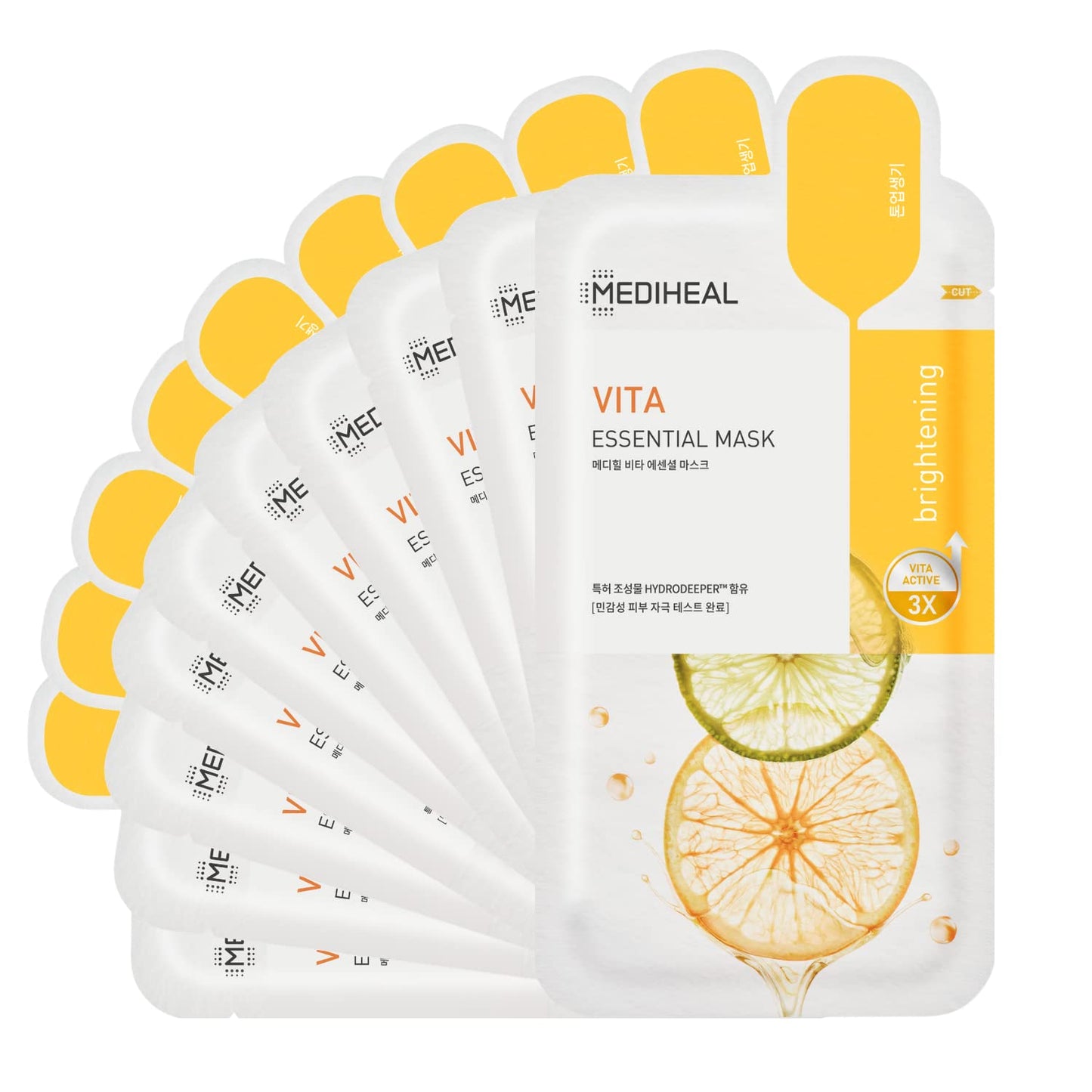 Mediheal Best Korean Sheet Mask - Vita Essential Face Mask 10 Sheets Vitamin Mask For All skin
