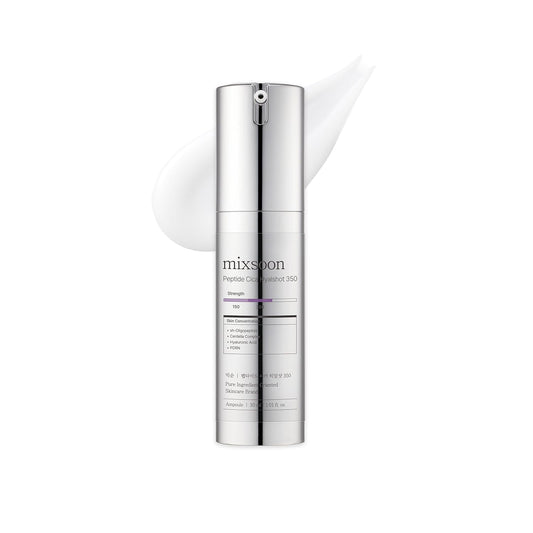 mixsoon Peptide Cica Hyalshot 350, 1.01 Fl. Oz / 30ml Centella Asiatica, Hyaluronic Acid for Sensitive Skin Lightweight & Fragrance-Free Korean Glass Skin Care