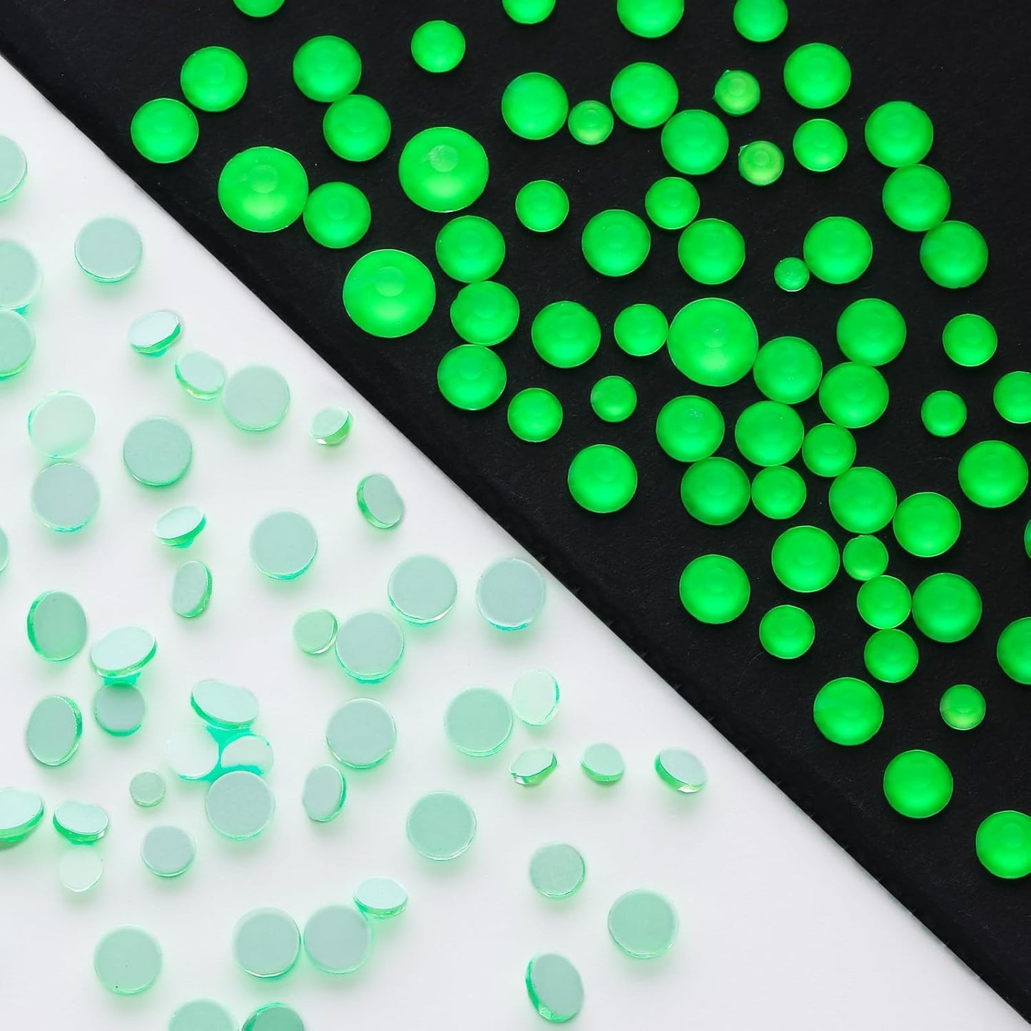 Neon Green Flatback Rhinestones, Glass Rhinestones for Nail Art and Craft, Glue Fix, Loose Crystal Gemstones(Neon Green, SS6, 1440pcs, 1.9-2.0mm)