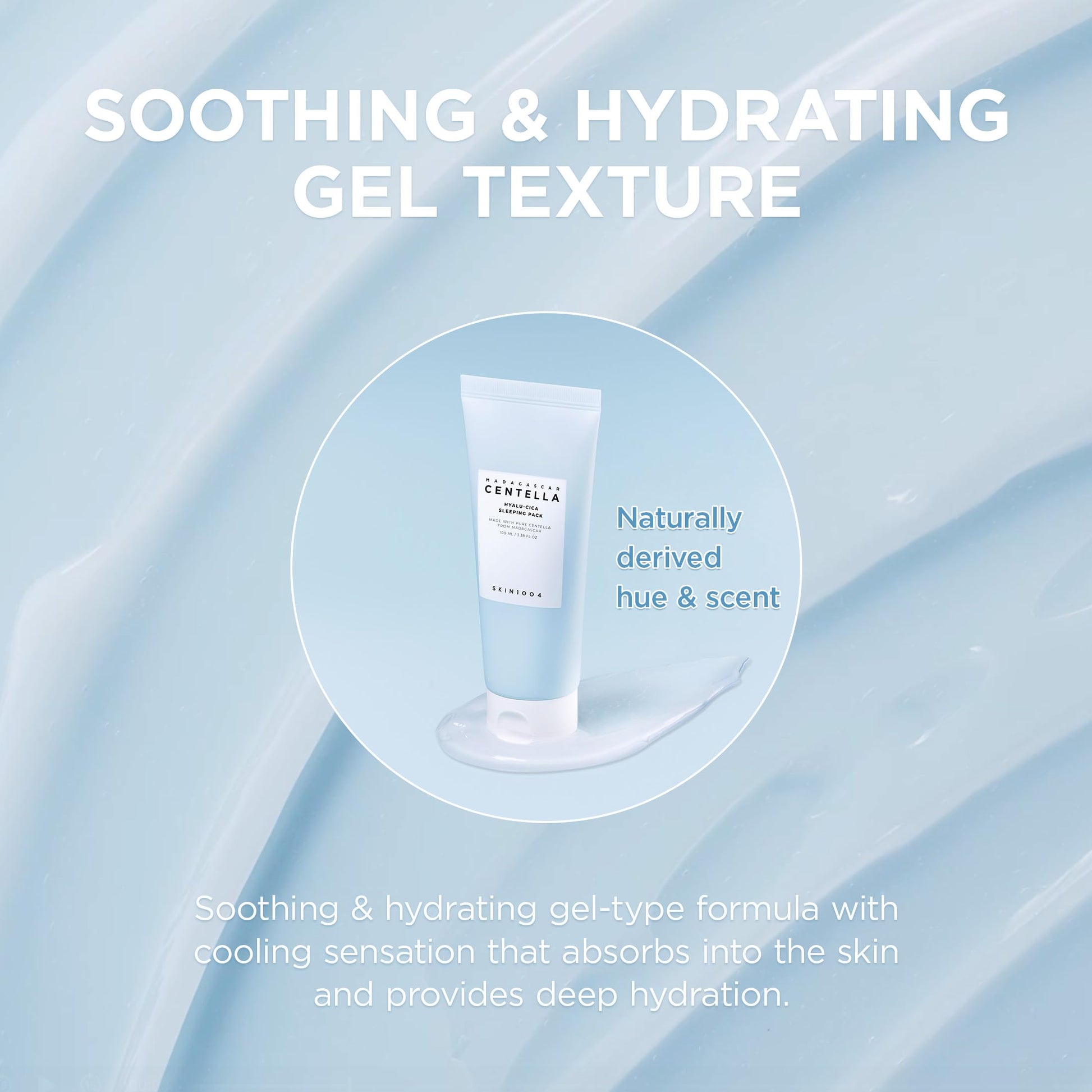 SKIN1004 Hyalu-Cica Sleeping Pack, Korean Face Moisturiser with Hyaluronic Acid & Centella, Cream