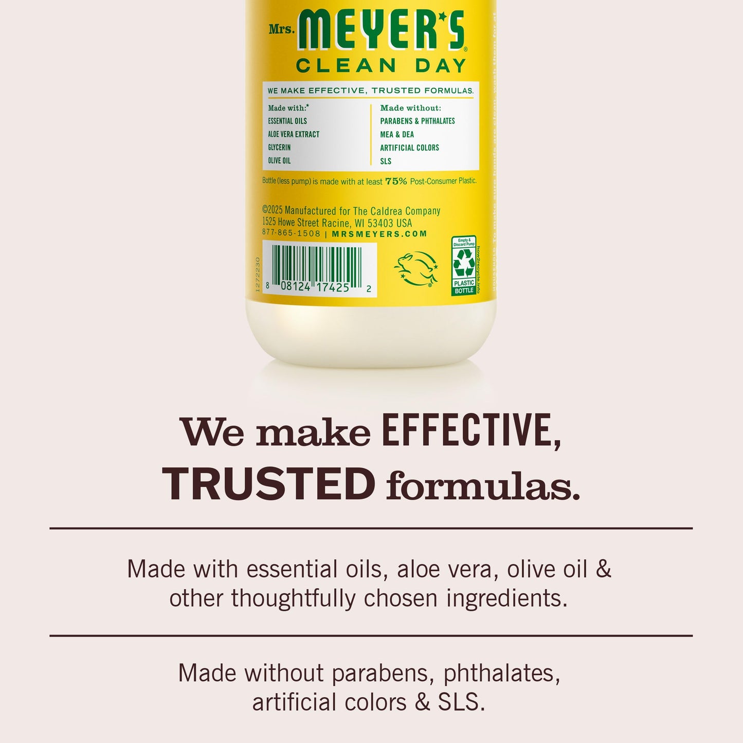 MRS. MEYER'S CLEAN DAY Hand Soap, Honeysuckle Scent, 12.5 Fl Oz Bottle - 3 Pack