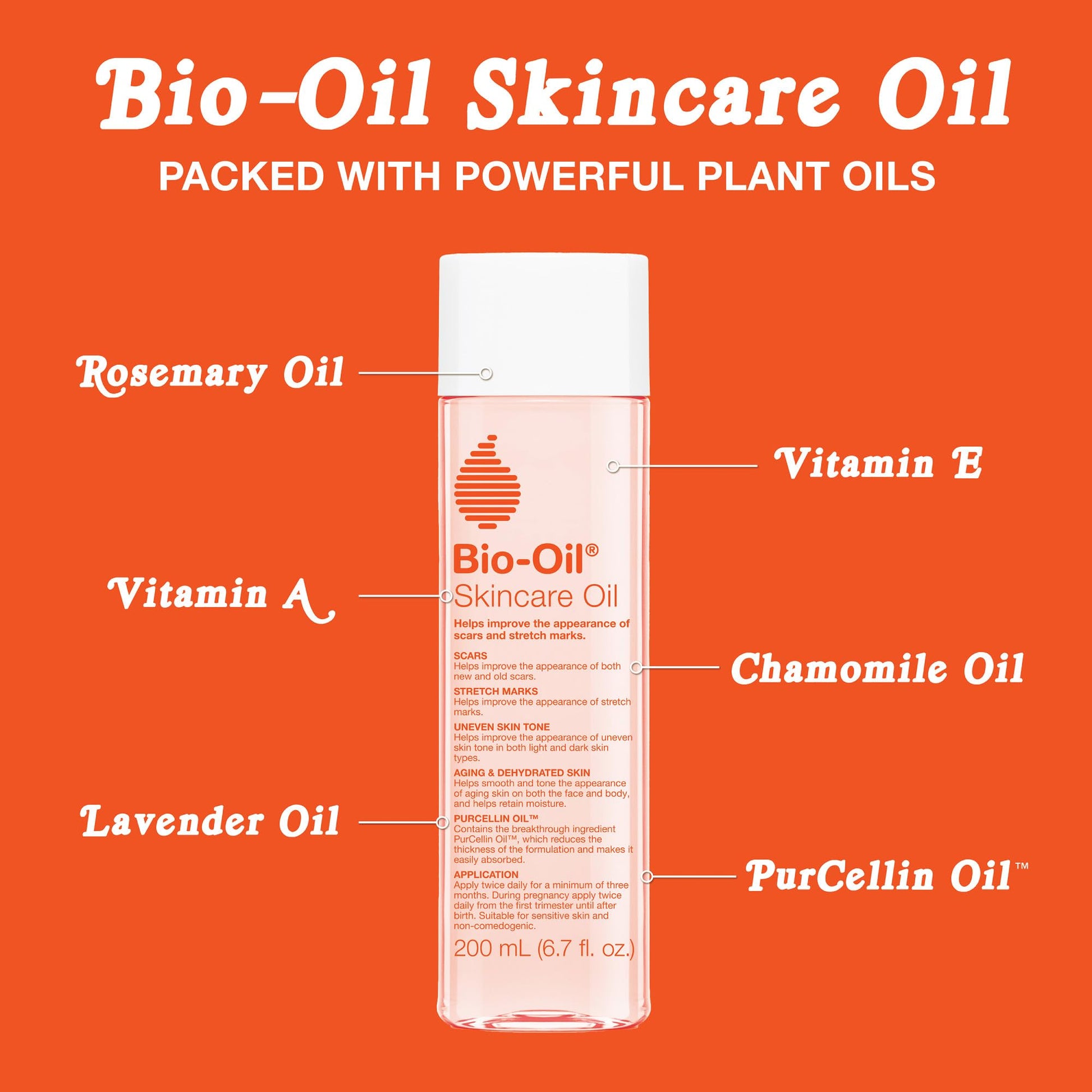 Bio-Oil Skincare Body Oil Serum, Scars & Stretch Marks, 6.7 fl oz