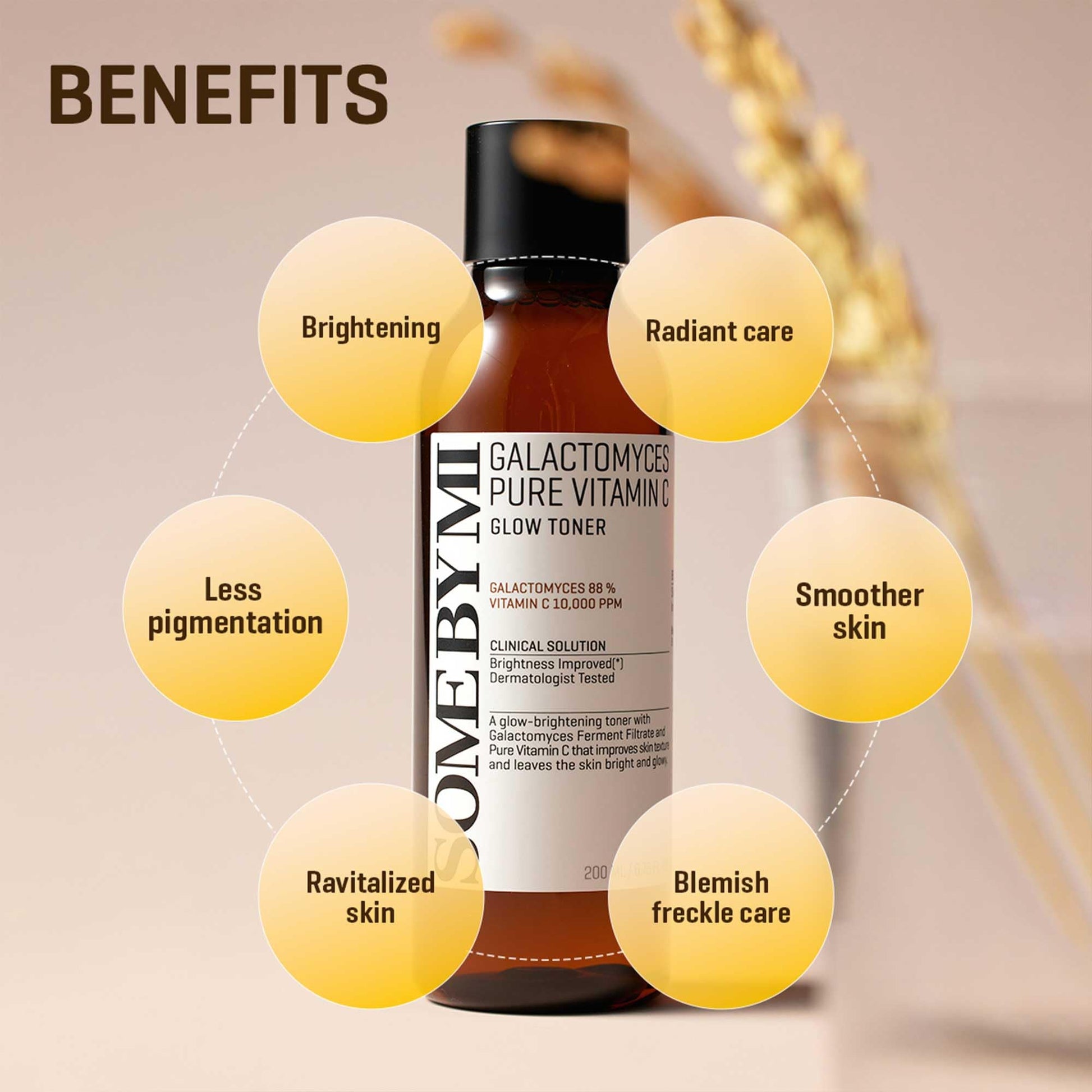 SOME BY MI Galactomyces Pure Vitamin C Glow Toner - 6.76Oz, 200ml - Korean Daily Vitamin C Face