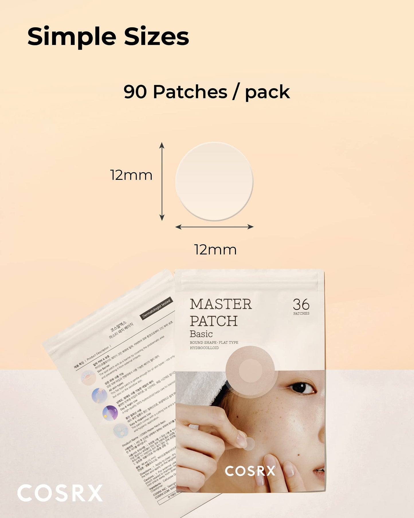 COSRX Master Patch Basic Value Pack, Absorbing Hydrocolloid (90 Counts)