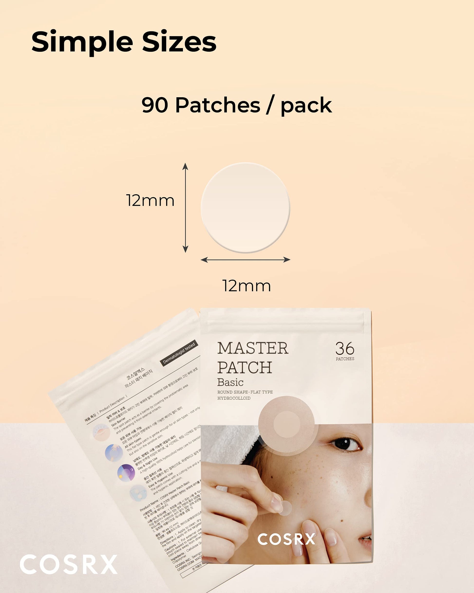 COSRX Master Patch Basic Value Pack, Absorbing Hydrocolloid (90 Counts)