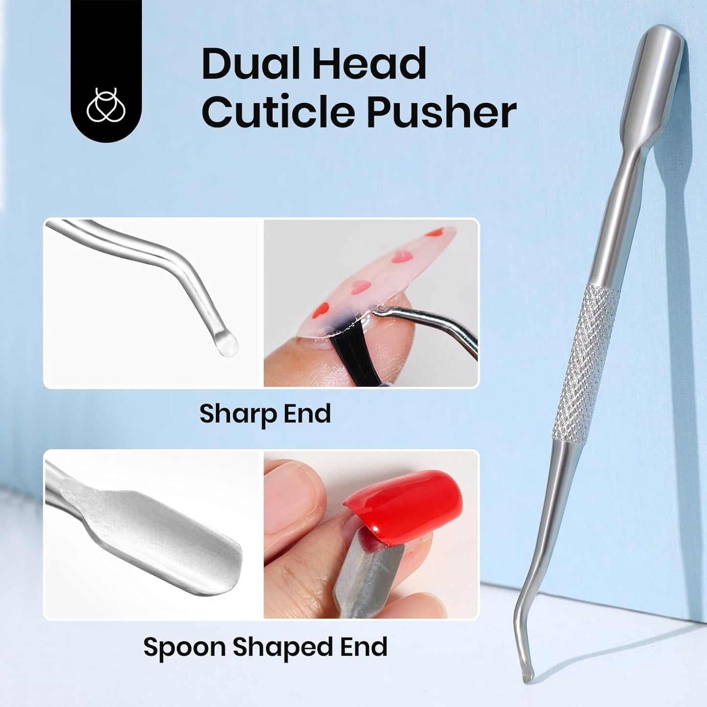 Beetles Nail Glue Remover with Cuticle Pusher, 20ml Press on Nails Glue Remover for False Nail Tips Acrylic Adhesive, Not for U v Gel DIY at Home