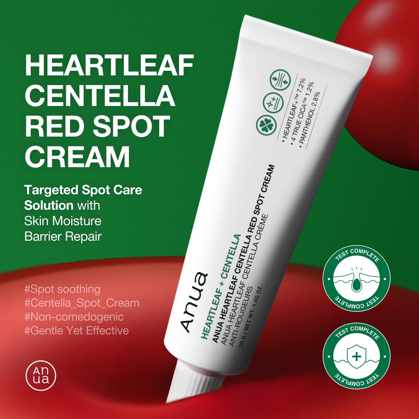 Anua Heartleaf Centella Red Spot Cream, Face Moisturizer for Skin Relief, Niacinamide, Panthenol