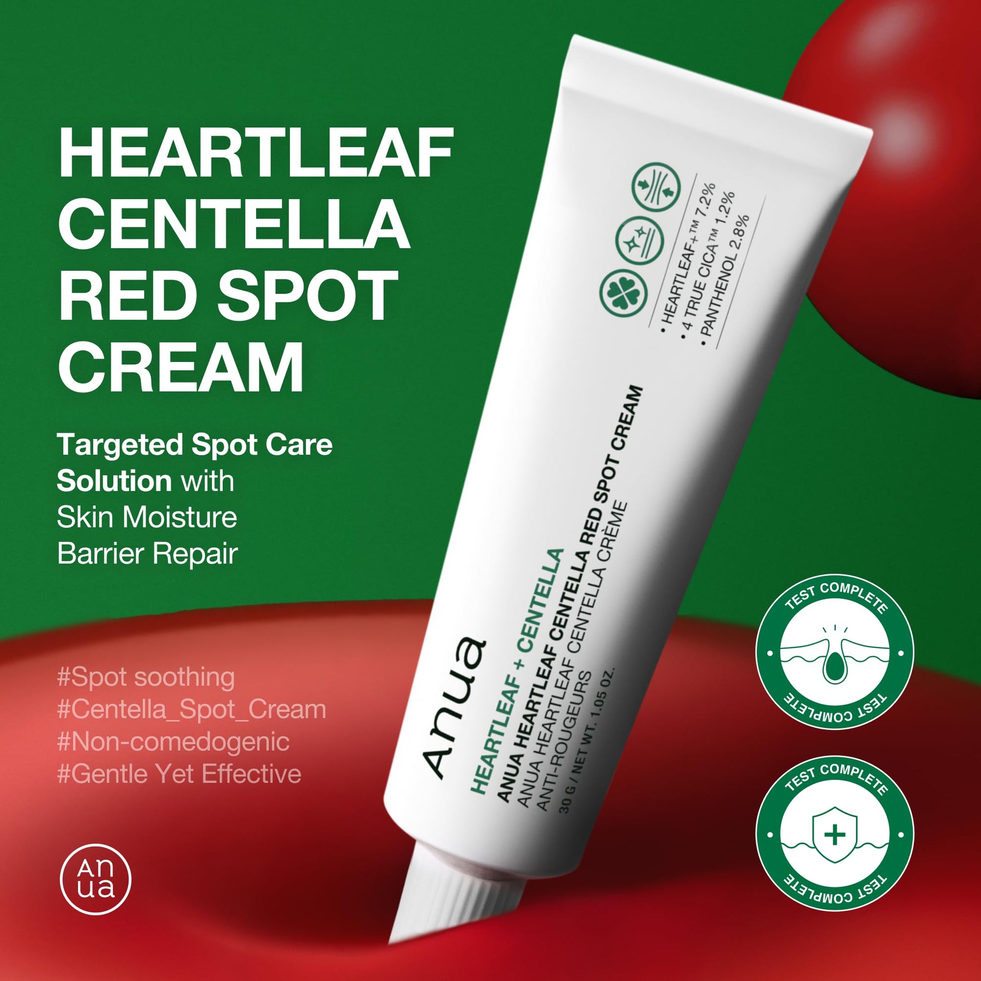 Anua Heartleaf Centella Red Spot Cream, Face Moisturizer for Skin Relief, Niacinamide, Panthenol