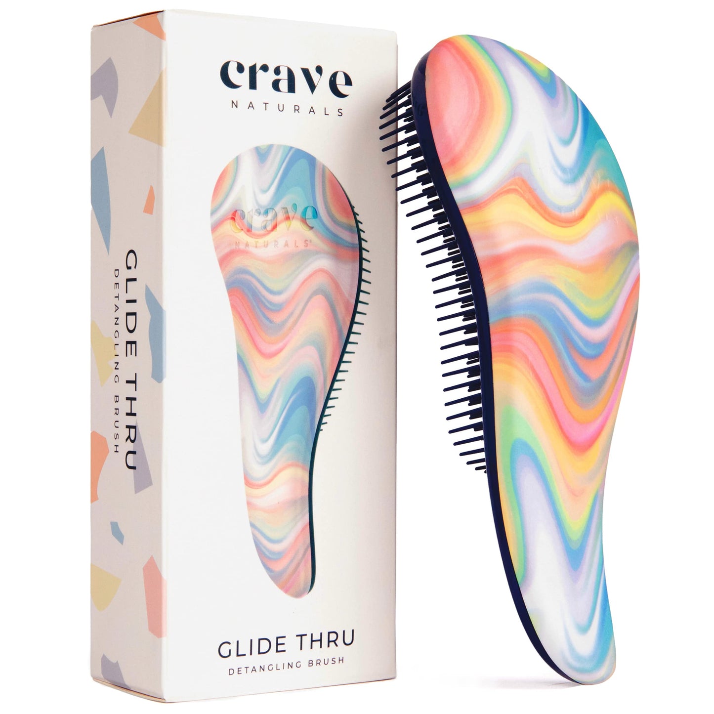 Crave Naturals Glide Thru Hair Brush - Detangler Brush for Curly, Straight, Wet or Dry Hair