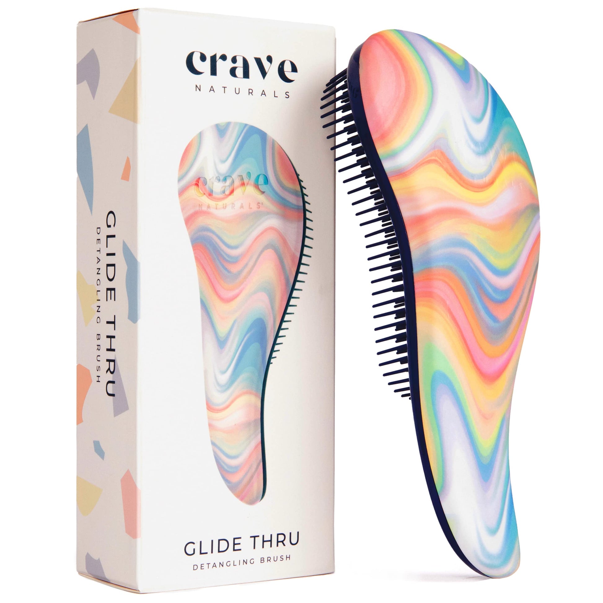 Crave Naturals Glide Thru Hair Brush - Detangler Brush for Curly, Straight, Wet or Dry Hair