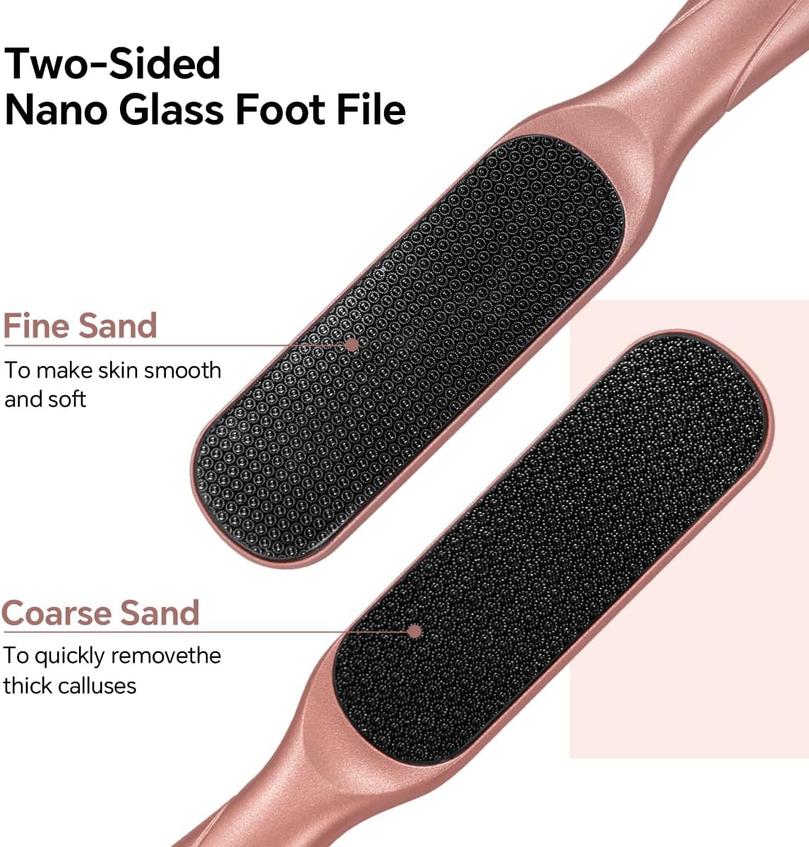 Nano Glass Foot File, Foot Callus Remover, Double Sided Pedicure Tools for Feet, Dual Use of Dry and Wet, Professional Hygienic Foot Scrubber to Achieve Smooth, Silky Feet Instantly (Coral Red)