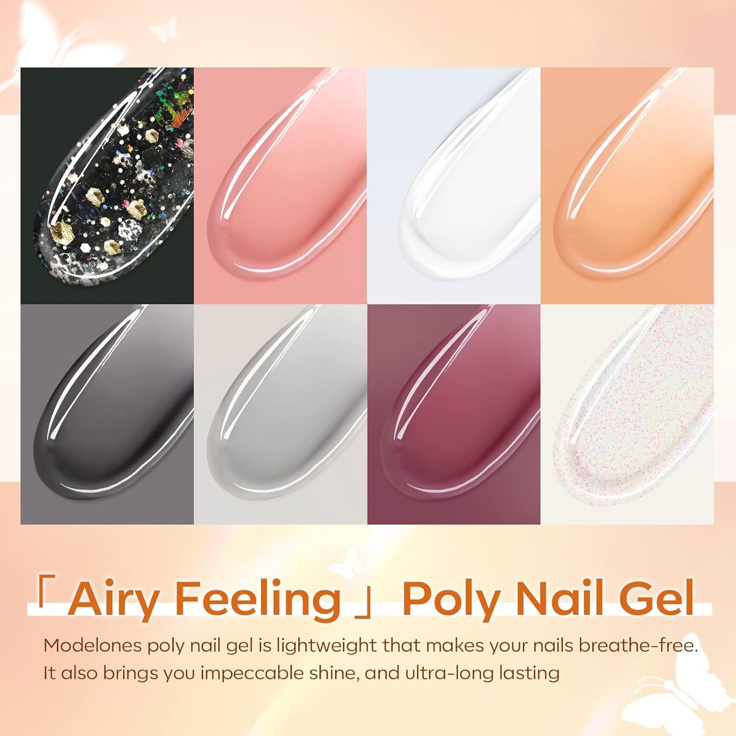 Modelones Poly Nail Gel Kit 133pcs with LED Nail Lamp Nail Extension Gel Complete Poly Nail Art Tools Manicure Kit Professional Starter Nail Art Supplies Gift DIY at Home