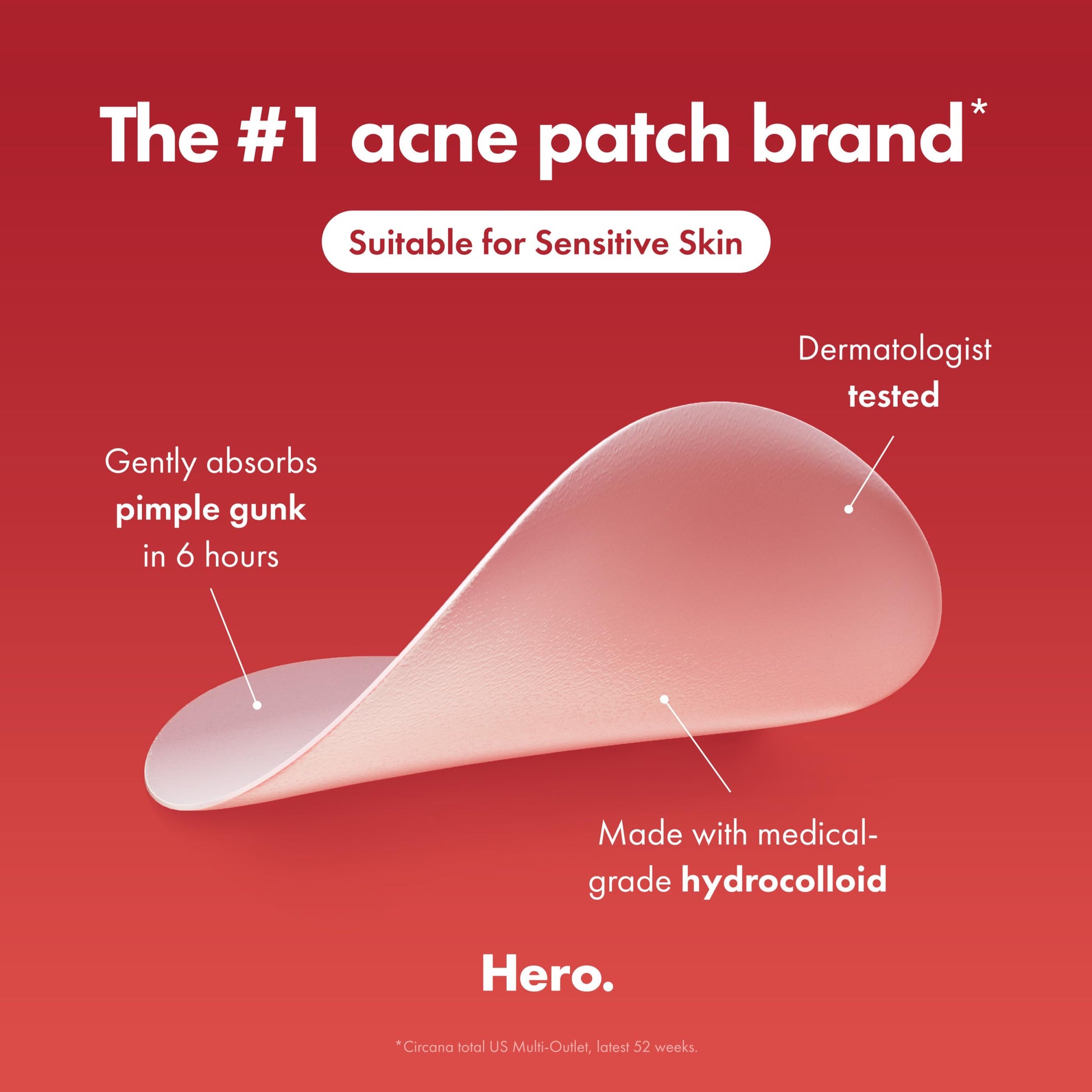 Hero Cosmetics Mighty Patch Original Nighttime Acne Pimple Patches, 75 Ct