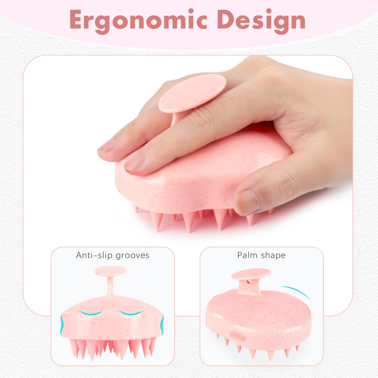FREATECH Scalp Massager Hair Growth, Scalp Scrubber Shampoo Brush with Soft Silicone Bristles for