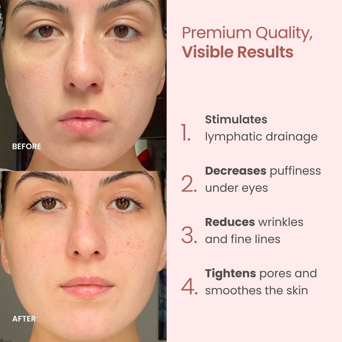 PLANTIFIQUE Face Roller and Gua Sha Rose Quartz Certified | Gifts | Guasha Tool for Face | Jawline Shaper | Your Skin Care Routine