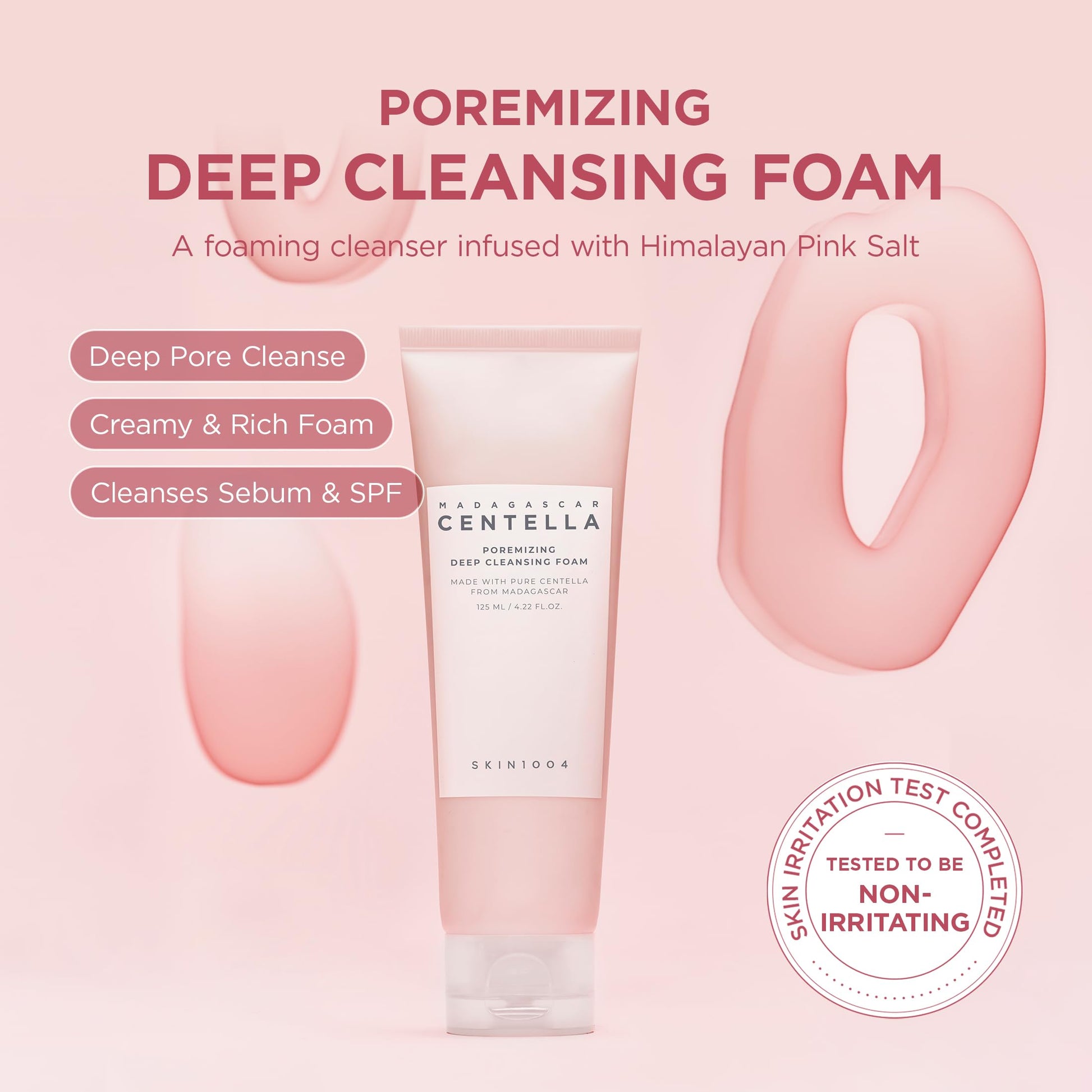SKIN1004 Poremizing Deep Cleansing Foam, 4.23 fl.oz, 125ml, Makeup Remover, Korean Face Cleanser
