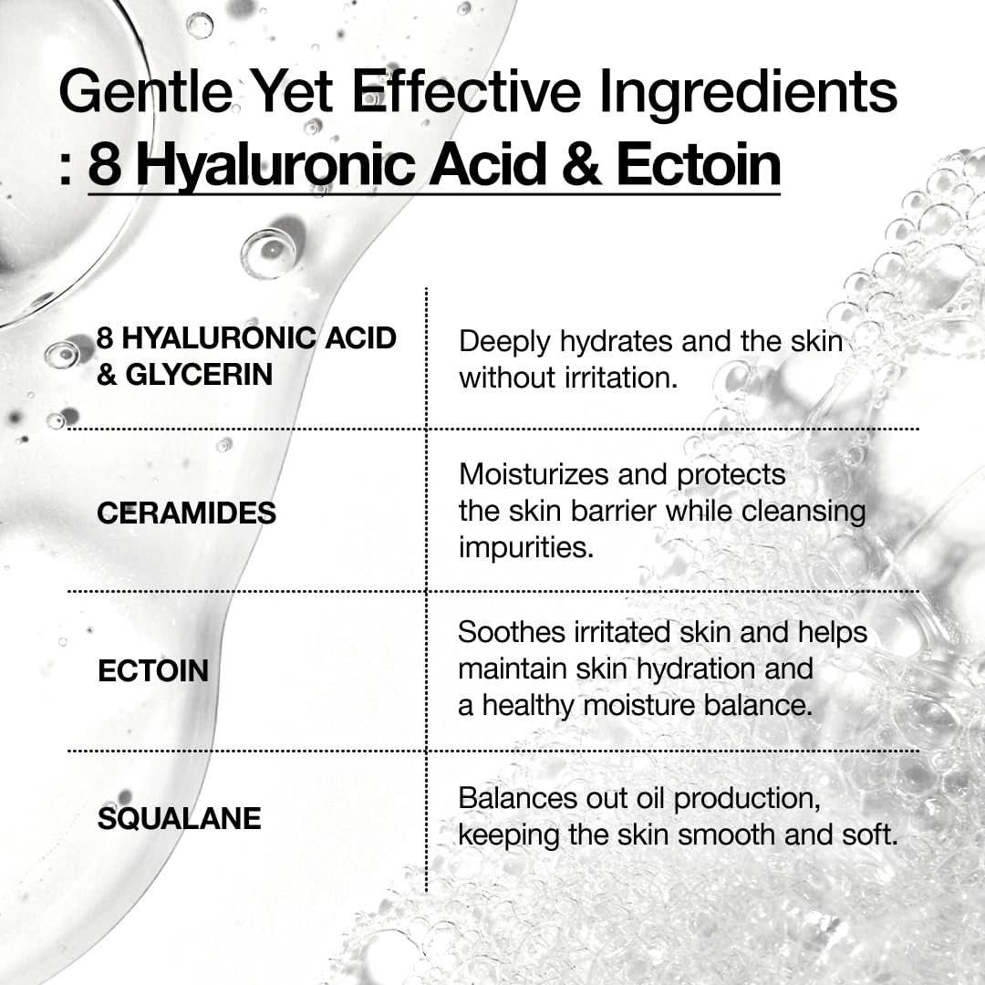ANUA Moisturizing Gentle Gel Cleanser, Hydrating Face Wash with Hyaluronic Acid & Squalane, pH