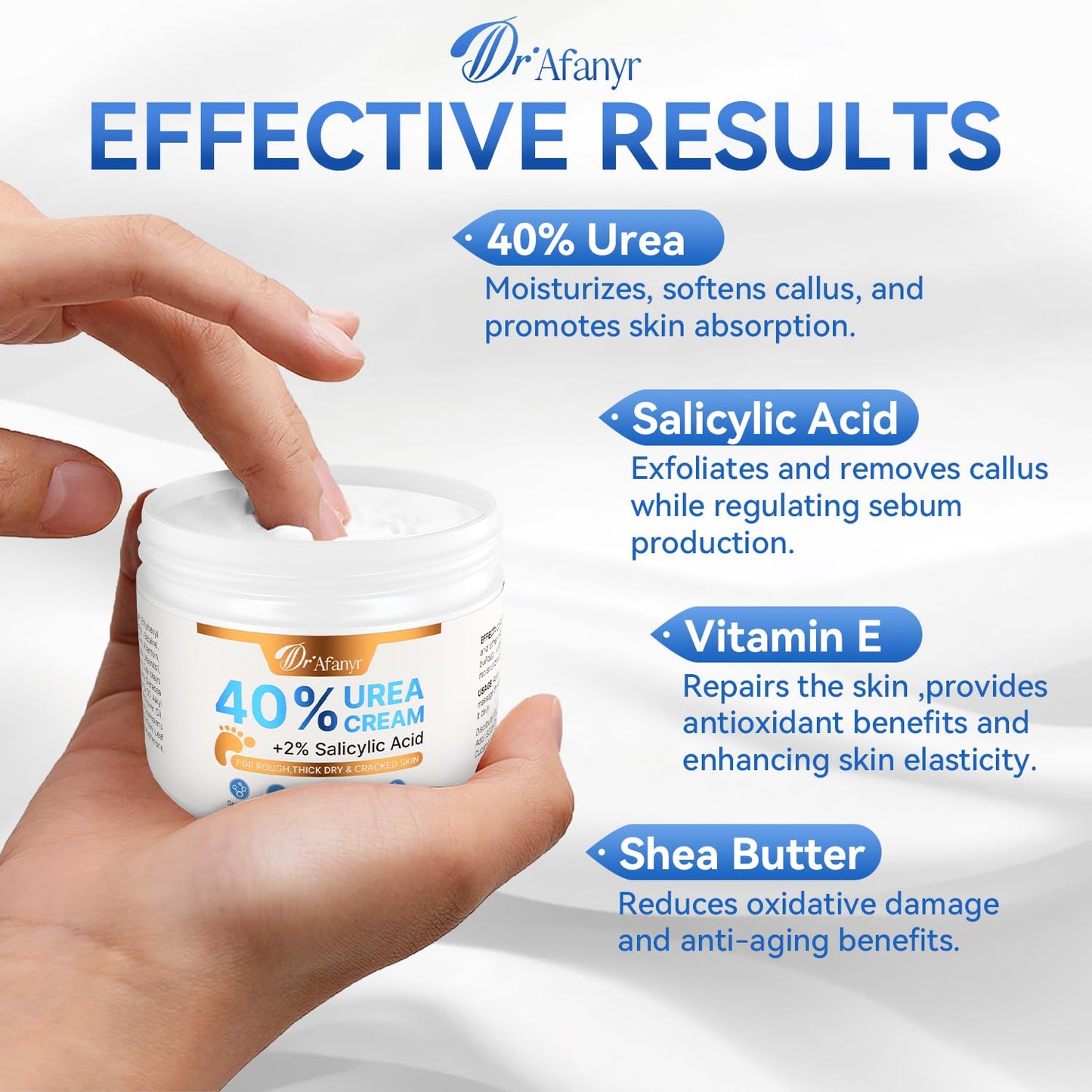 40% Urea Cream for Feet – Foot Cream for Dry Cracked Rough Heels, Urea 40 percent Foot Lotion for Moisturizing Skin, with 2% Salicylic Acid for Callus Remover & Repair (5.29oz)