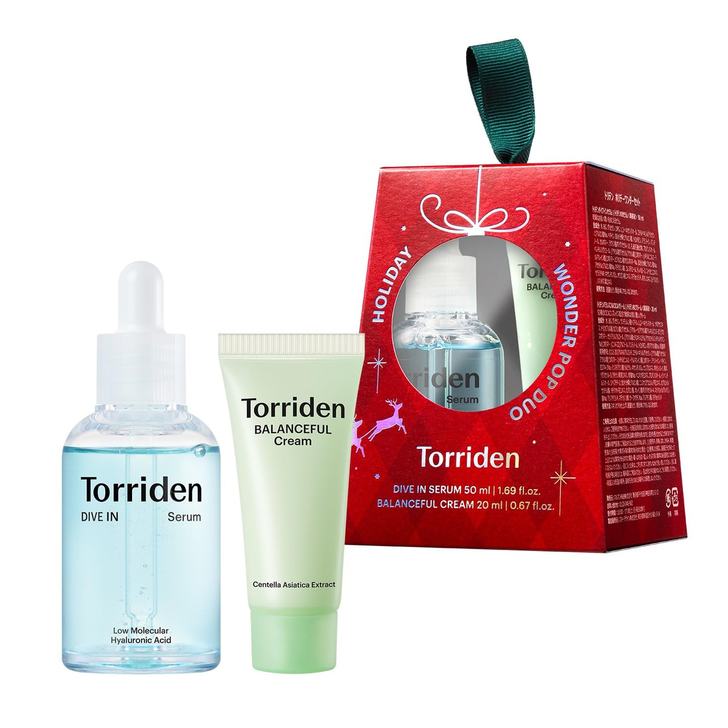 Torriden Holiday Wonder Pop Duo Gift Set (Red) | DIVE IN Hyaluronic Serum + BALANCEFUL Cica Cream |