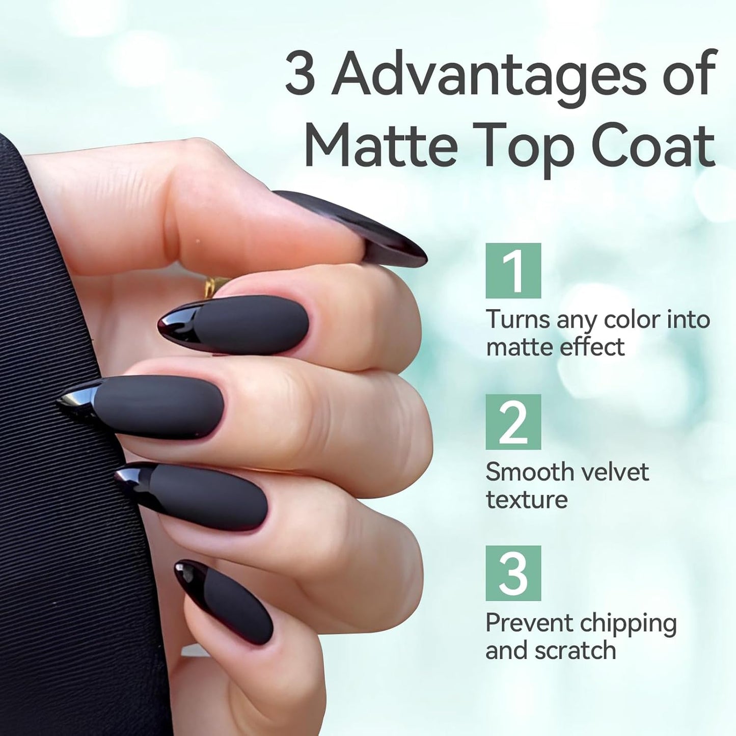 Born Pretty Matte Gel Top Coat, Matte Finish Nail Polish Top Coat Matte Gel Top Coat for Gel Nail Polish, 15ml No Wipe Matte Finish for Long Lasting Gel Nail Art DIY