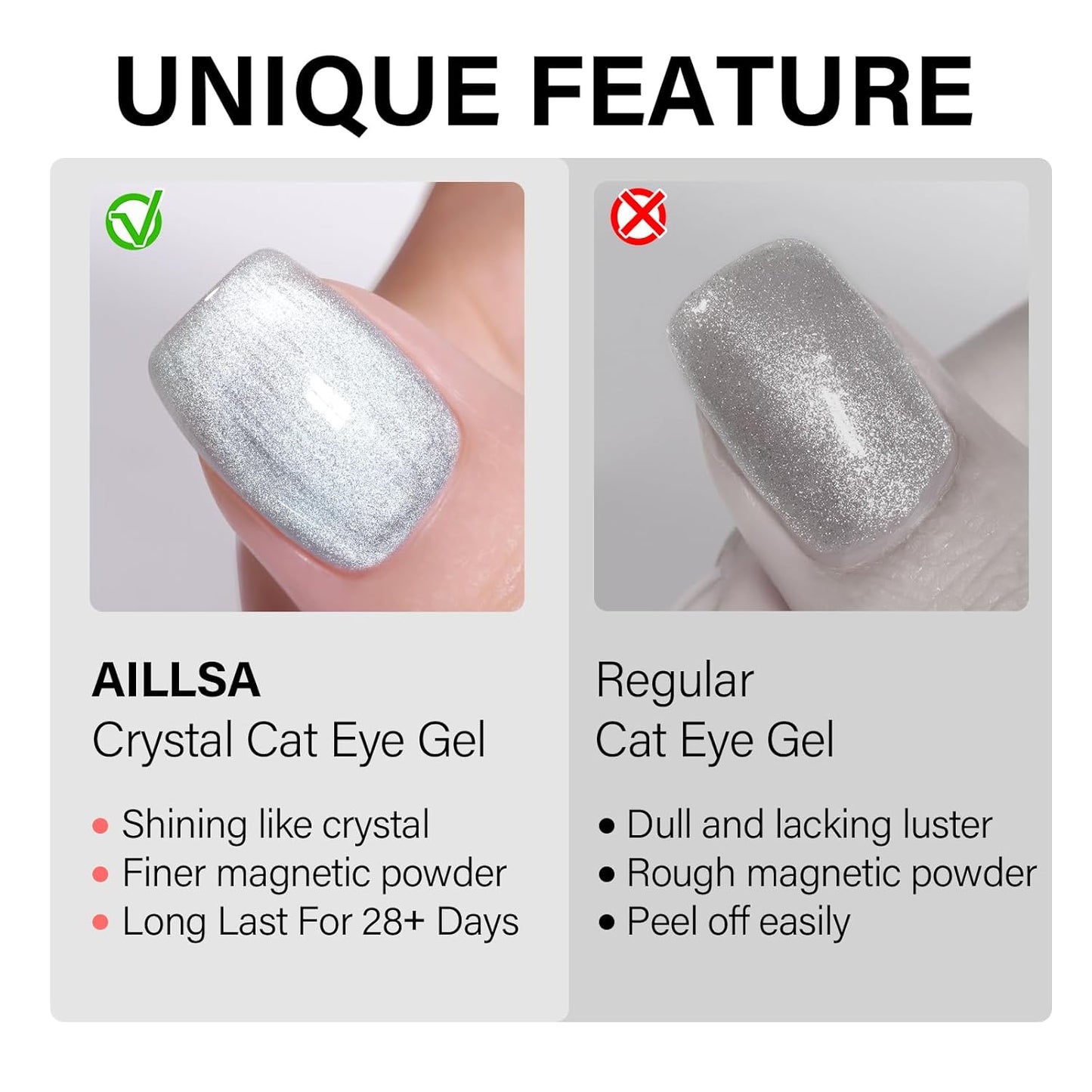 AILLSA Glass Cat Eye Gel Nail Polish, 15ml Red Glitter Jelly Sheer Gel Polish, Translucent Magnetic Shimmer Sparkle Nail Art U V Salon 0.5 OZ GF37