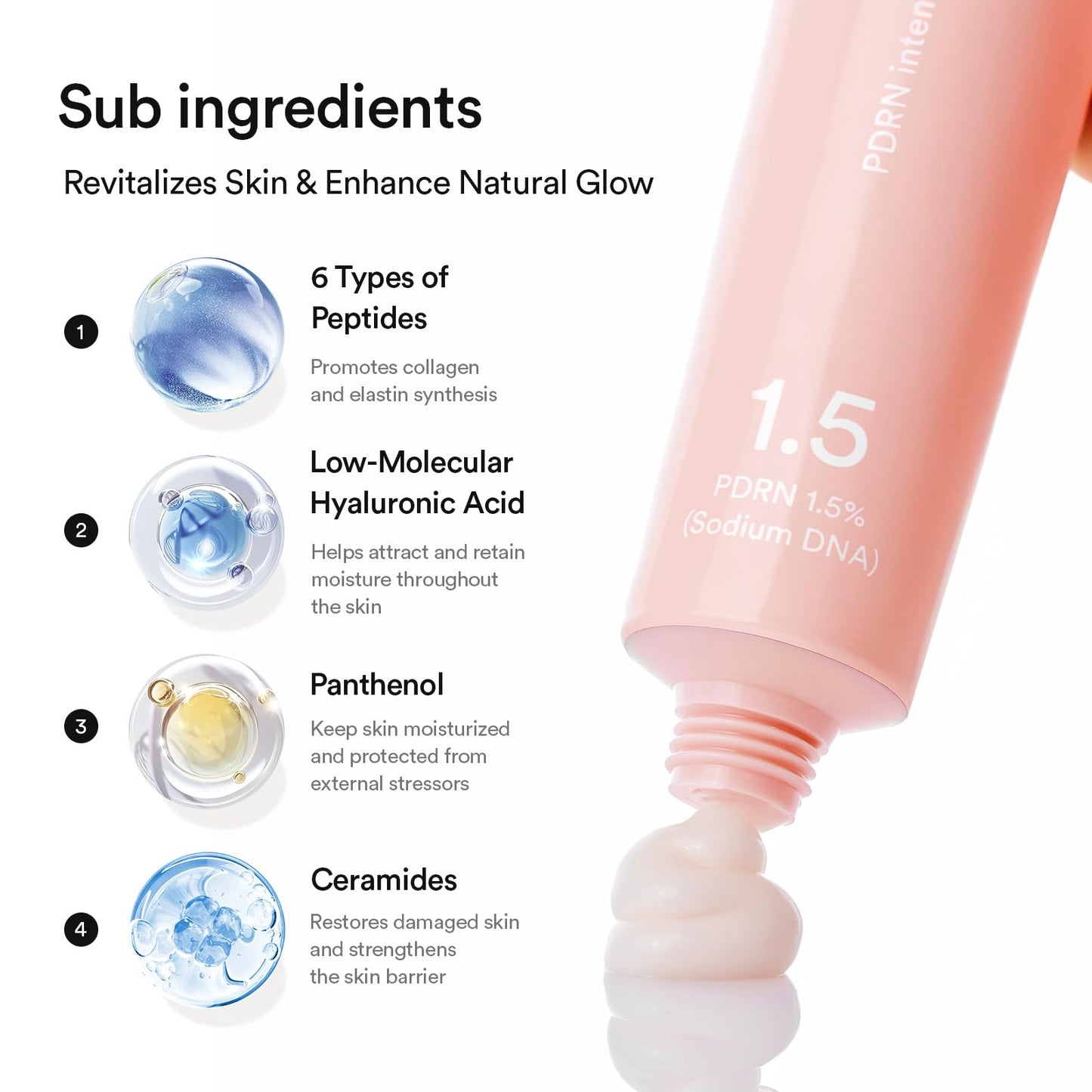 Abib PDRN Intensive Cream 1.5 Tube 2.54 fl oz, Salmon DNA PDRN Hydrating Moisturizer for Dull and
