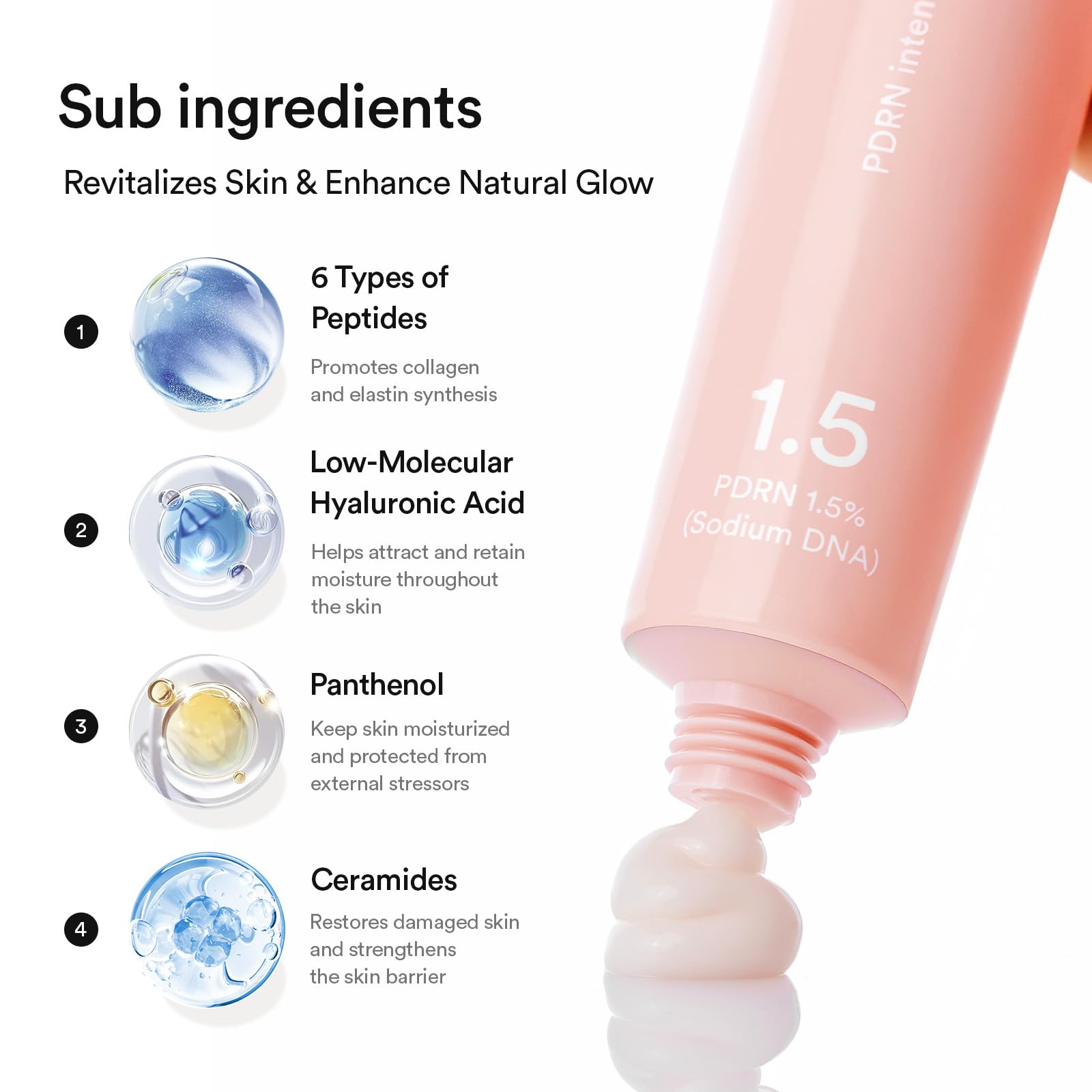 Abib PDRN Intensive Cream 1.5 Tube 2.54 fl oz, Salmon DNA PDRN Hydrating Moisturizer for Dull and