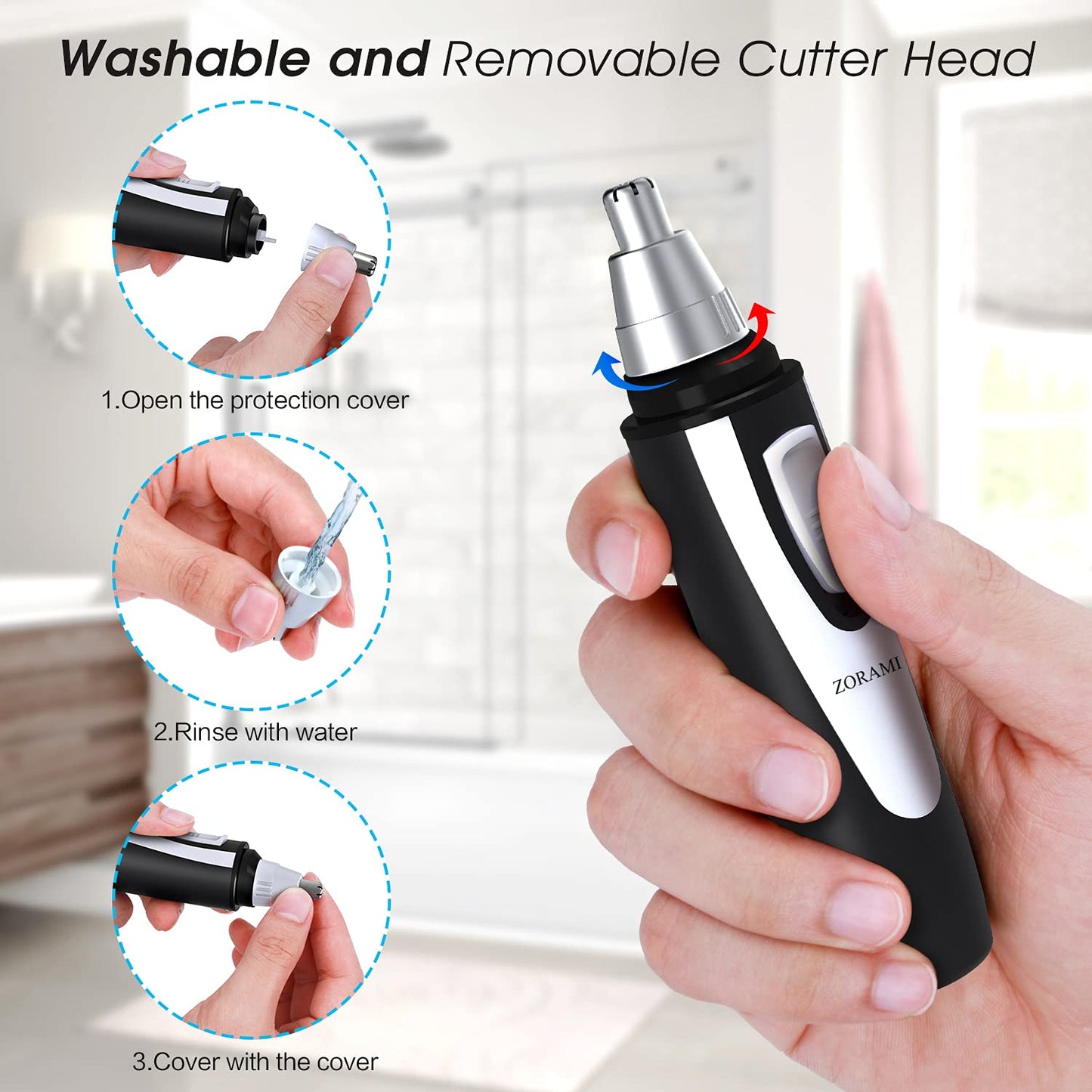 Ear and Nose Hair Trimmer Clipper - 2026 Professional Painless Eyebrow & Facial Hair Trimmer for