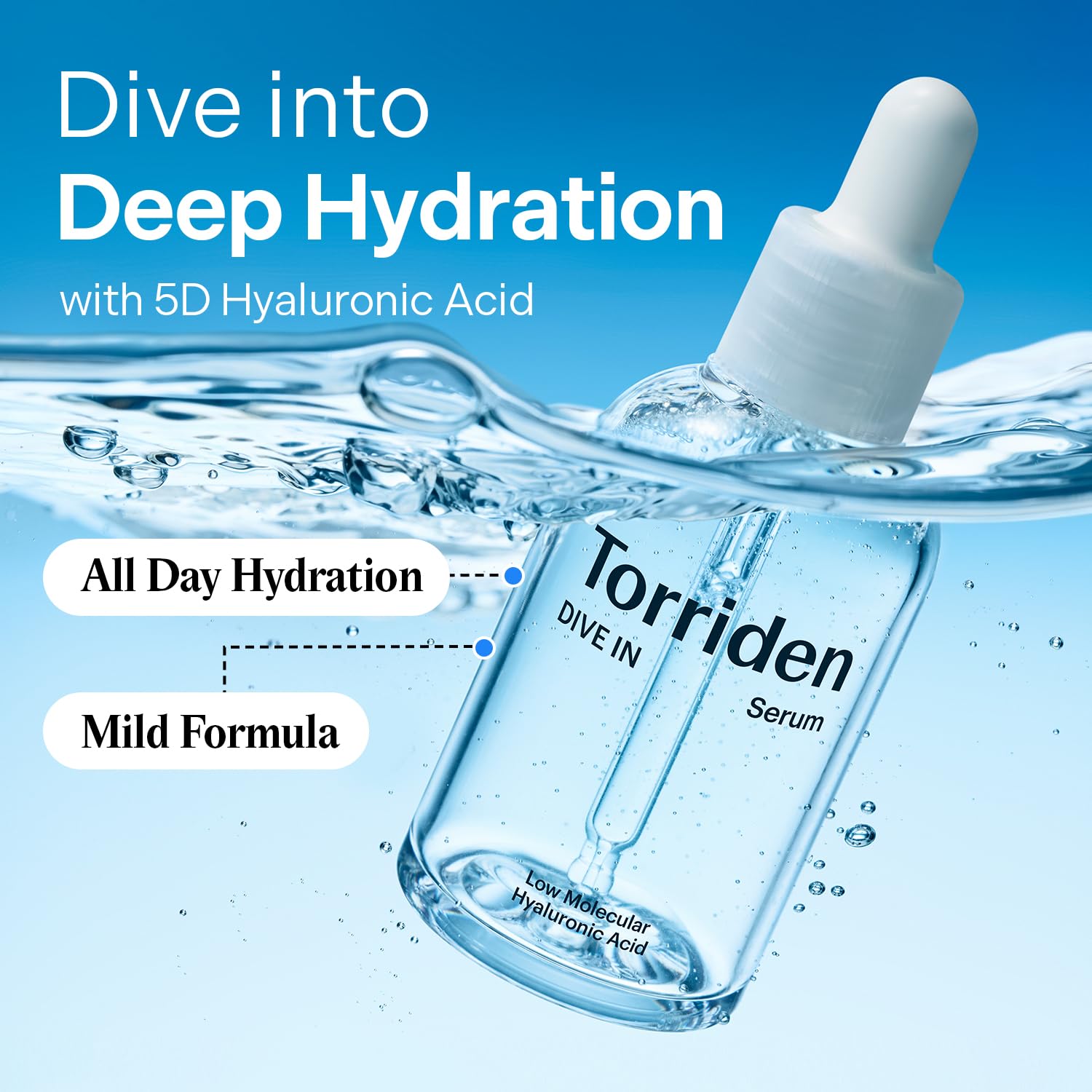 Torriden DIVE IN Serum 1.69 fl.oz. + Soothing Cream (Jar) 3.38 fl.oz. | Hyaluronic Acid Care Set |
