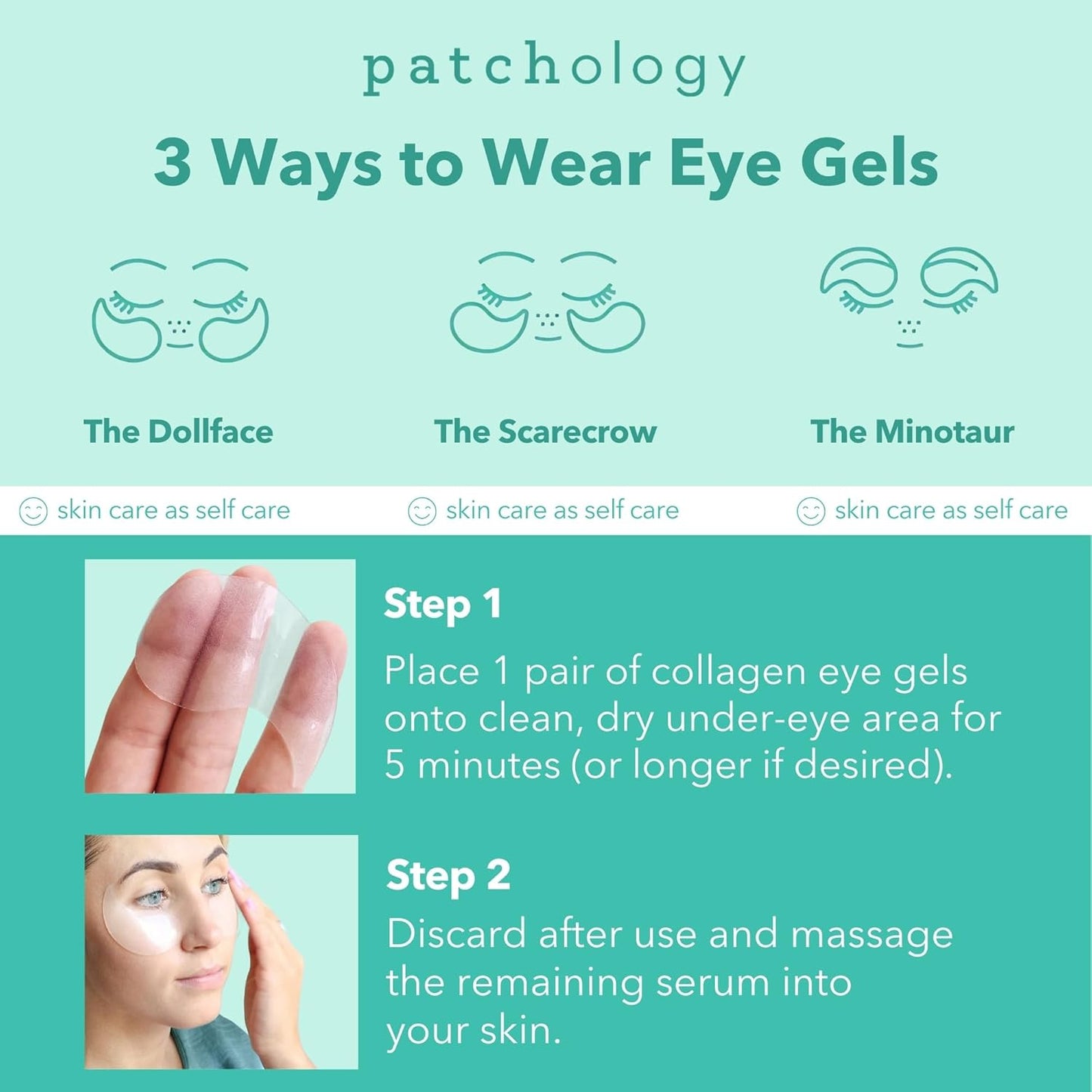 Patchology Rejuvenating Under Eye Gels - Hydrating Eye Mask w/Caffeine, Hydrolyzed Collagen & Centella Asiatica- Under Eye Patches For Dark Circles - Minimize Puffiness & Wrinkle Reducer - 30 Pairs