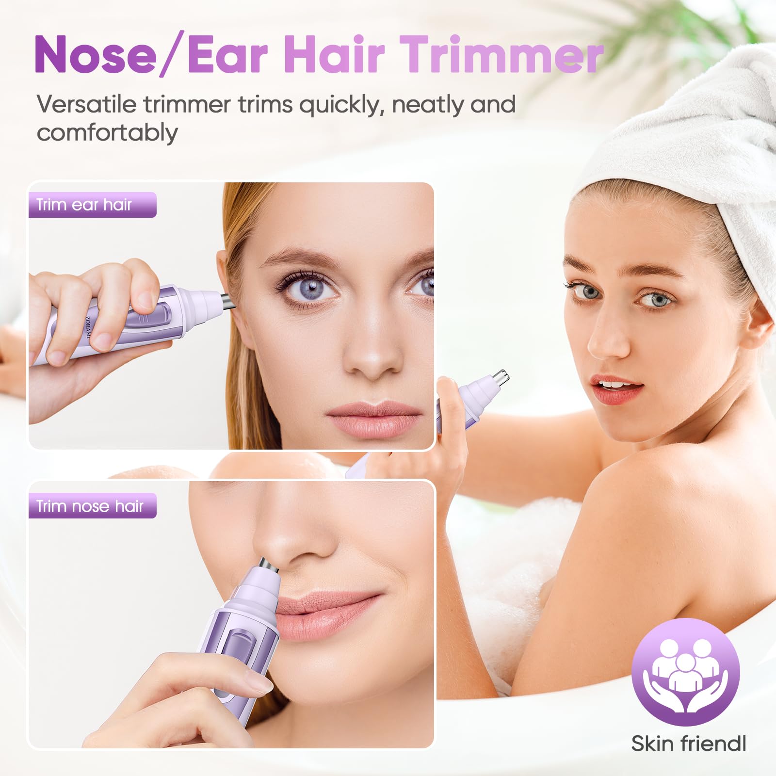Ear and Nose Hair Trimmer Clipper - 2026 Professional Painless Eyebrow & Facial Hair Trimmer for
