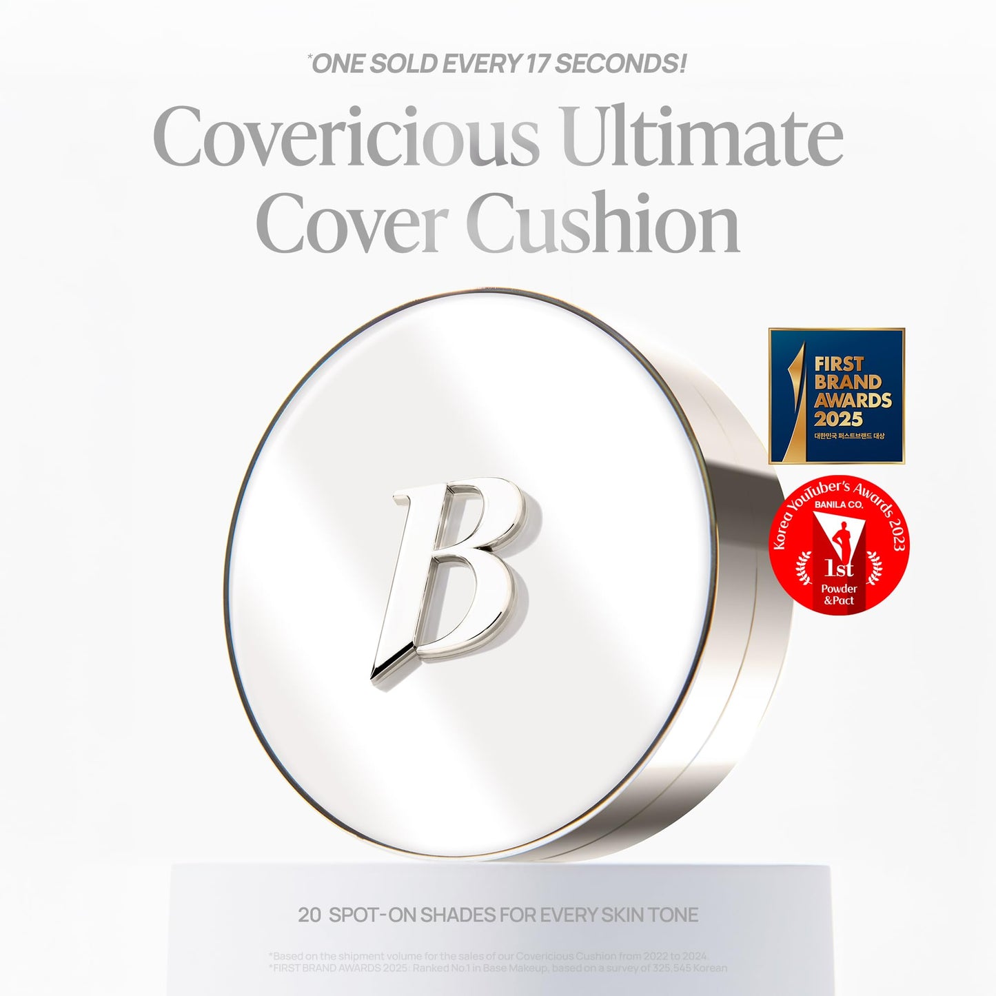 BANILA CO Covericious Cover Cushion - Long-Wear Matte, 21W IVORY (0.49 oz)