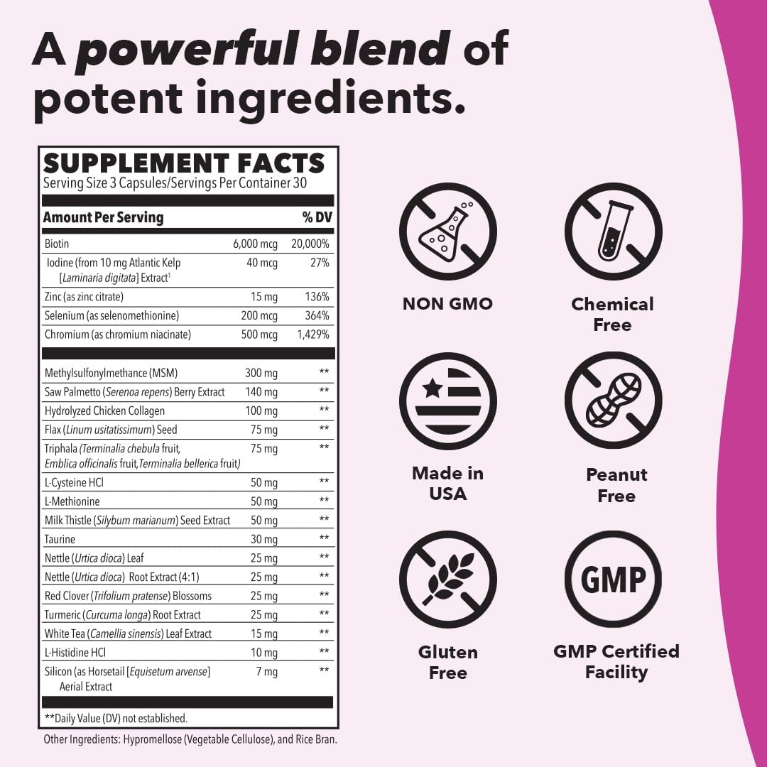 LifeSeasons Beau-T - Hair, Nail & Skincare Supplement - Promotes Healthy Hair and Nail Growth - Support Clear Skin & Fights Acne - Nail Strengthener - Contains Biotin Collagen Turmeric - 90 Capsules