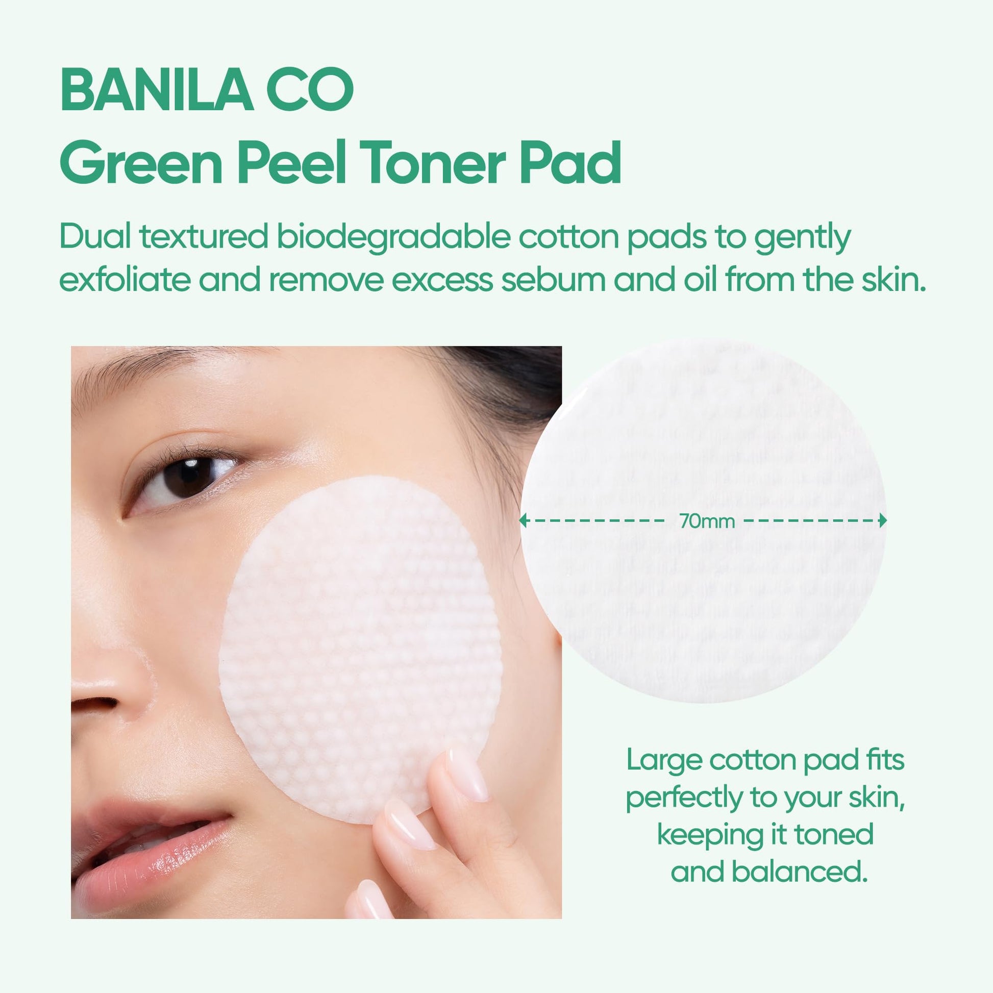 Banila Co Clean it Zero Green Peel Toner Pads with a Vegan Blend of LHA and Kale. (70 pre-Soaked