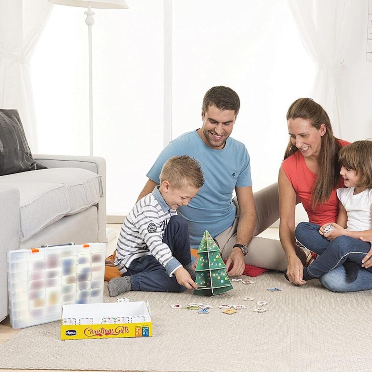 4 Pcs 48 Grids Plastic Toy Storage Case with Dividers for Mini Collectible Toys, Transparent Compartment Organizer Box for Jewelry, Craft, Beads (Box Only)