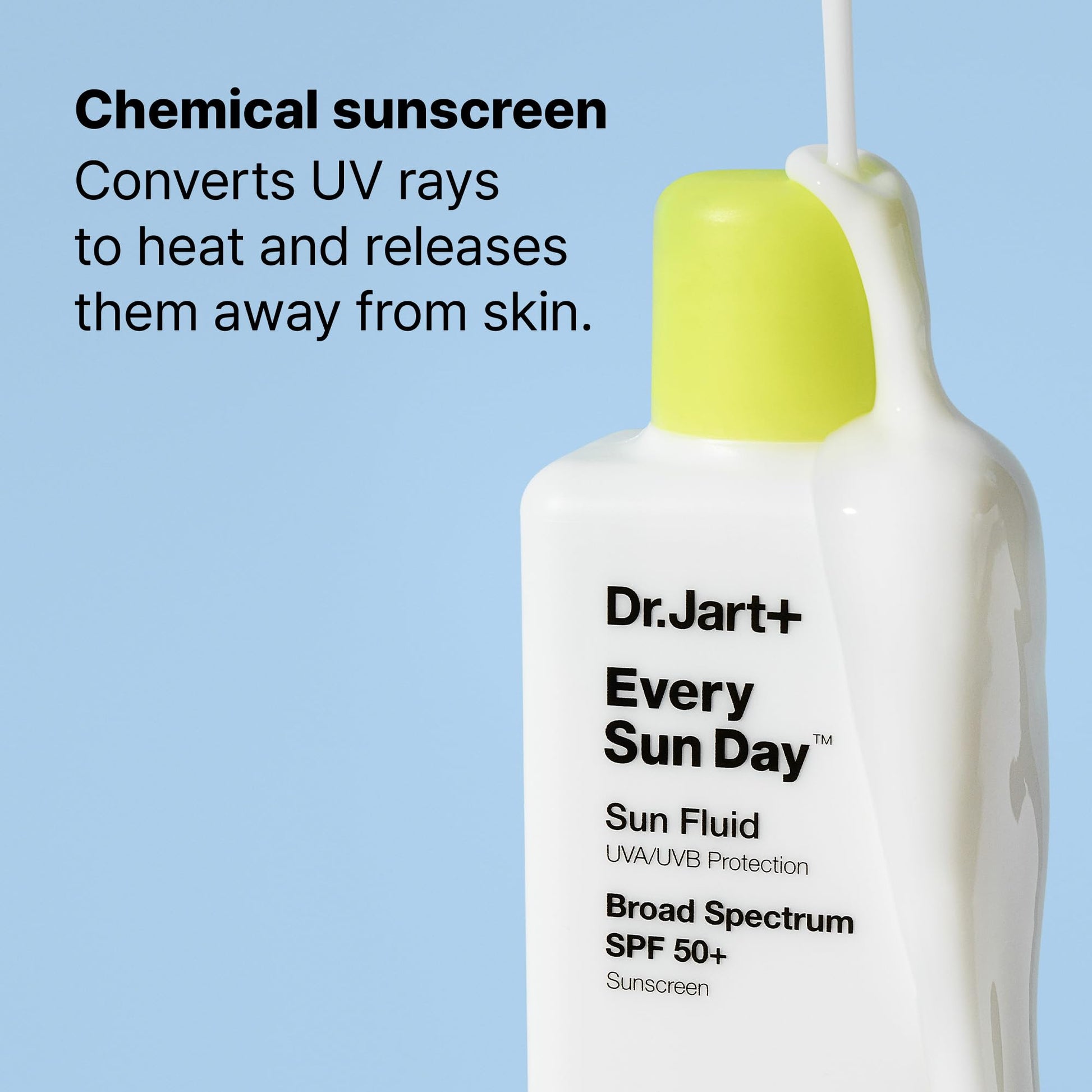 Dr.Jart+ Every Sun Day Sun Fluid Korean Sunscreen SPF 50+ for Face | Korean Skin Care, 3.38 Fl Oz