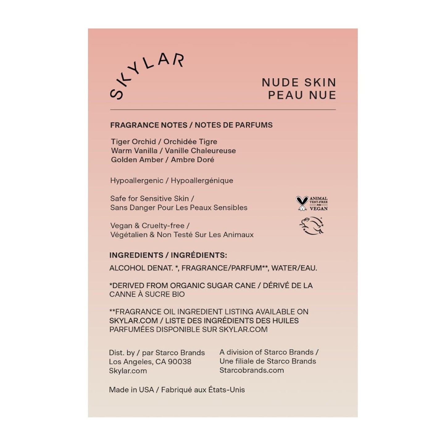 Skylar Nude Skin Eau de Parfum - Hypoallergenic & Clean Perfume for Women & Men, Vegan & Safe for Sensitive Skin, Notes of Pineapple, Vanilla, Coconut- 50mL /1.7 Fl oz