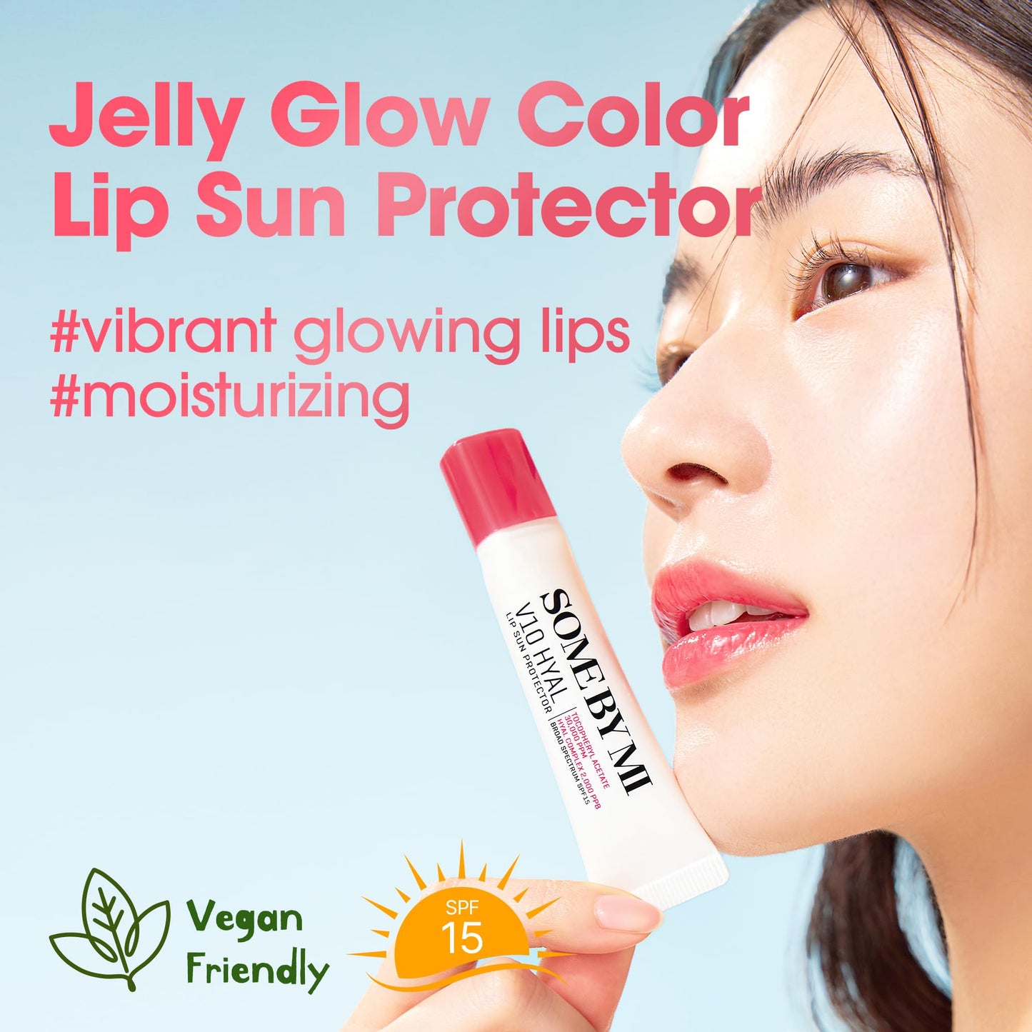 SOME BY MI V10 Hyal Lip Sun Protector Berry – Pack of 2, 0.46oz – Korean Tinted Glow SPF 15