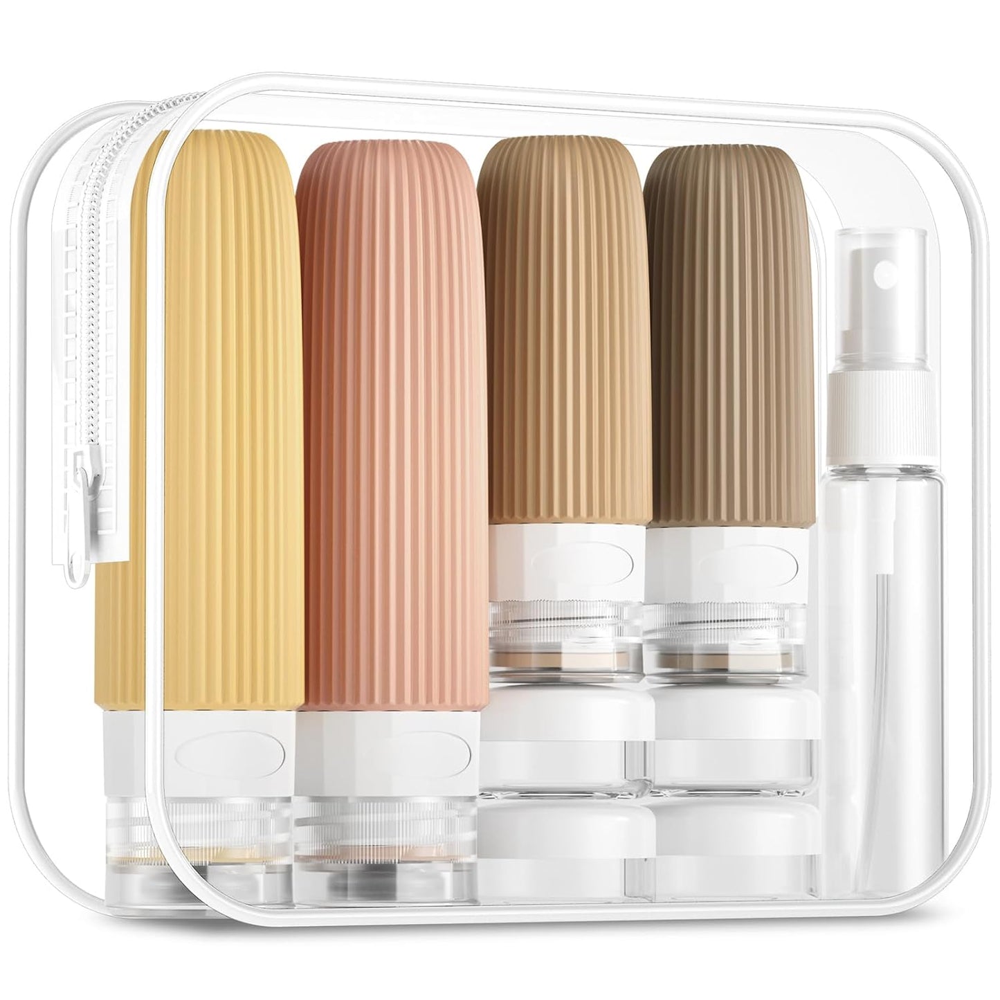 16 Pack Travel Bottles Set, TSA Approved Leak Proof Silicone Squeezable Containers for Toiletries, Refillable Travel Accessories for Conditioner, Shampoo, Lotion & Body Wash Accessories