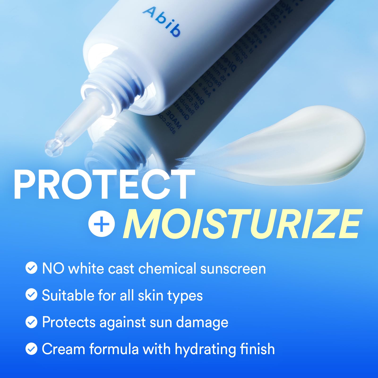 Abib Watery Hyaluron Sunscreen Moisture Tube Broad Spectrum SPF 30, 1.69 fl oz(50ml), Korean
