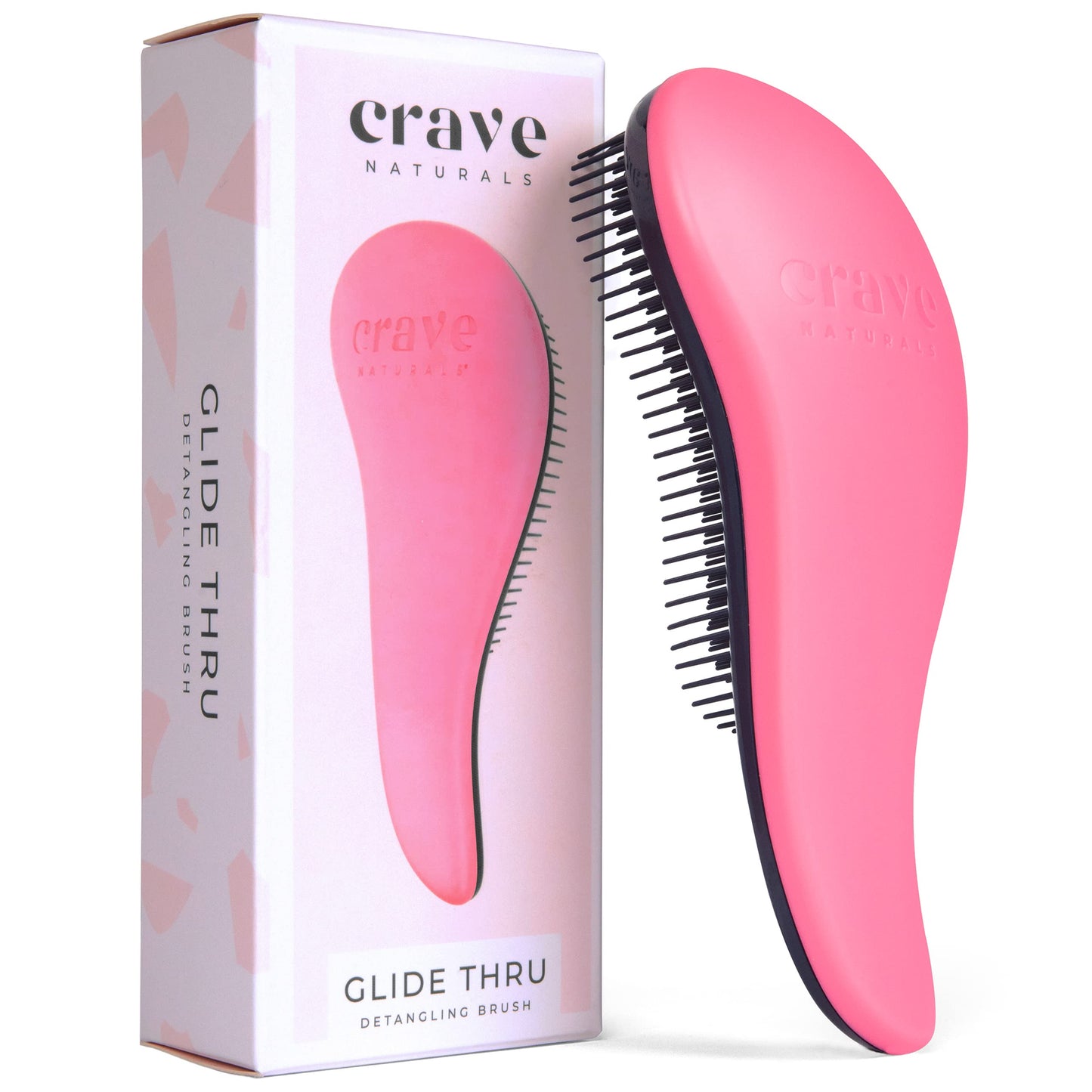 Crave Naturals Glide Thru Hair Brush - Detangler Brush for Curly, Straight, Wet or Dry Hair