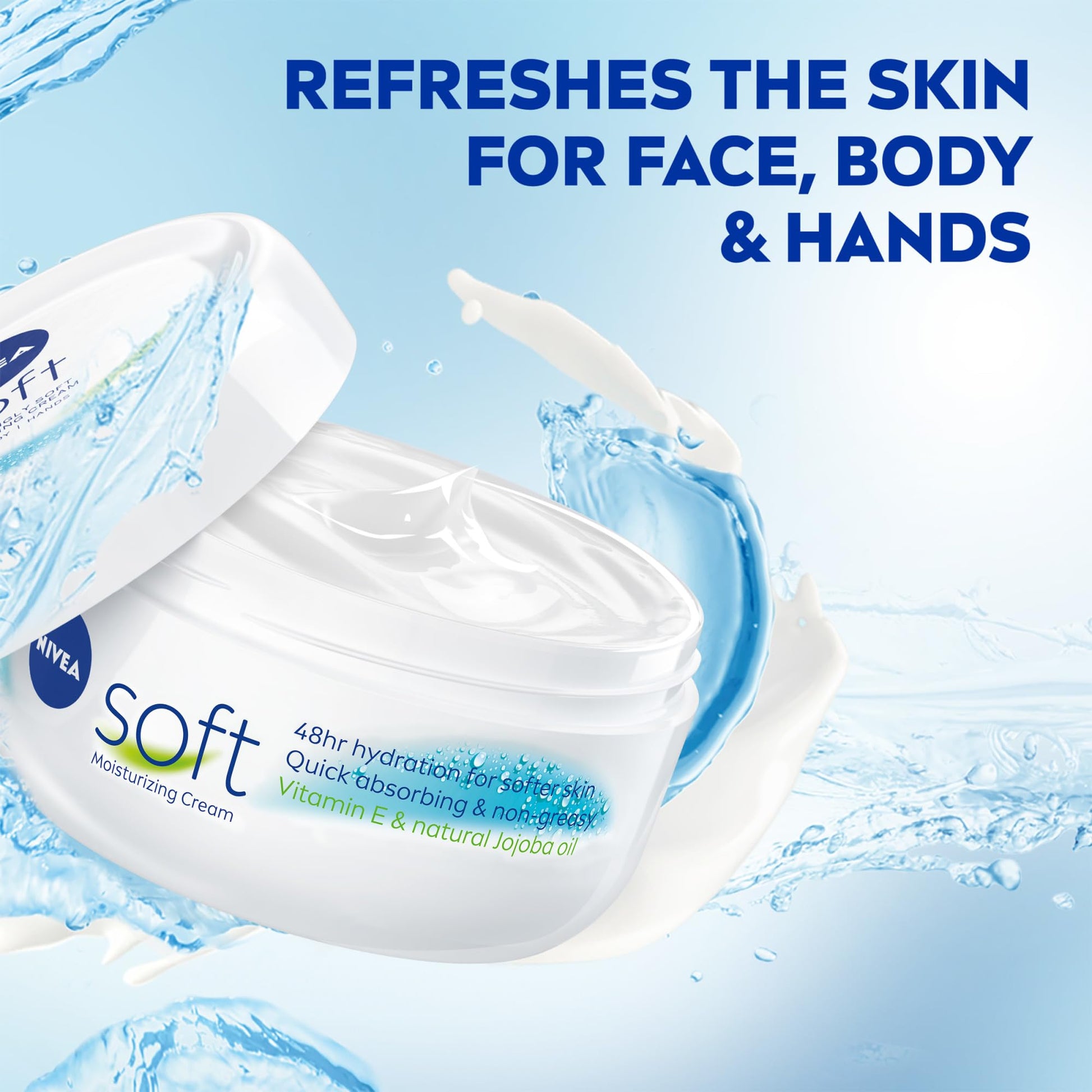 NIVEA Soft Refreshingly Soft Cream for Face, Hand and Body, 16 OZ