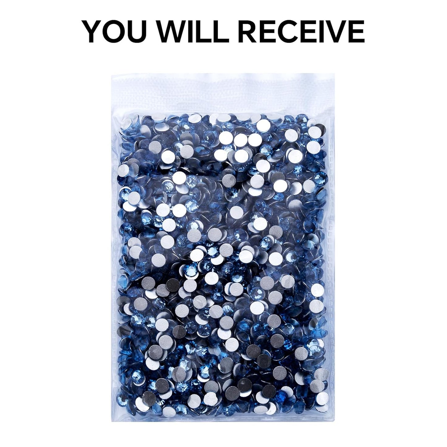 1440Pcs Light Blue Crystal Rhinestones,Glass Flatback Rhinestones Gemstones for Nail Face Makeup Art Crafts Clothes Decoration - (SS12,3.0mm,Light Blue)