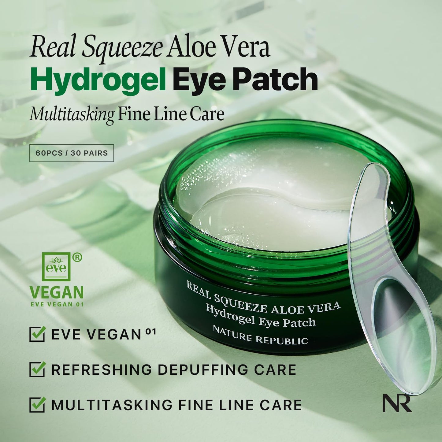 Nature Republic Real Squeeze Aloe Vera Eye Patch | Under Eye Masks for Dark Circles & Puffy Eyes