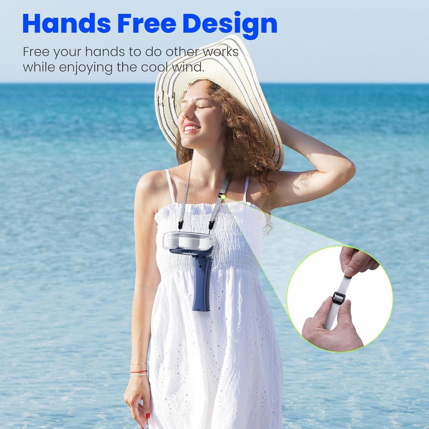 HandFan 2025 Upgraded Portable Misting Fan, Two Button Easy Operation, Handheld Rechargeable Mister Fan, Spray Water Mist Fans, Mini Electric Cooling Fans for Travel, Outdoors, Disney(Royal Blue)